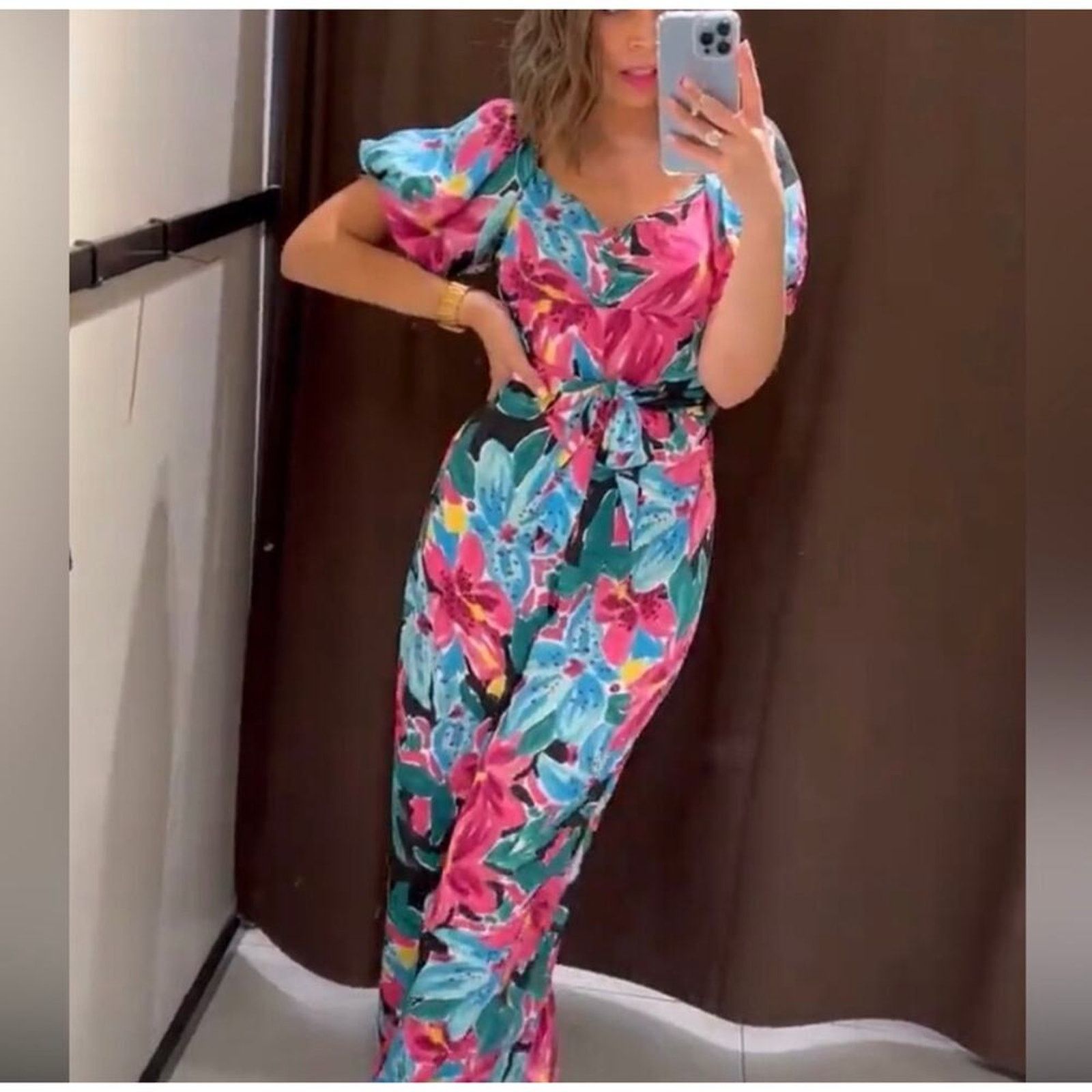 Zara ZARA FLORAL PRINT JUMPSUIT MULTICOLORED Size 26" / US 2 / IT 38 - 1 Thumbnail