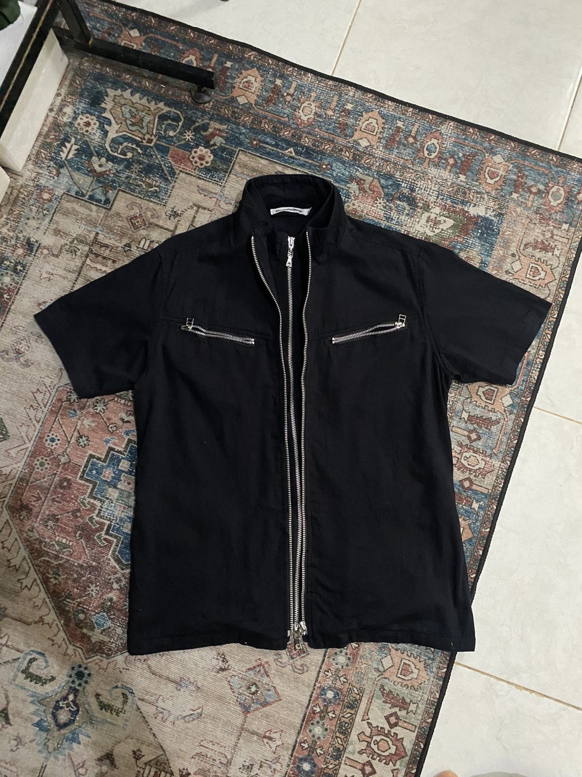 Semantic design Double Layer Zipper Shirt