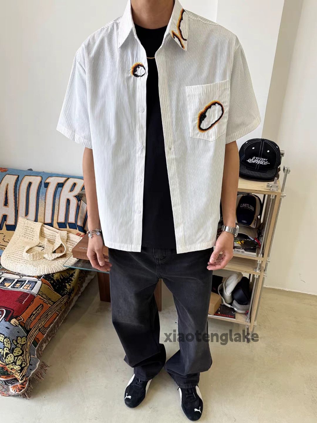 Vintage Unisex outdoor sports utility loose ripped pattern shirt Size US L / EU 52-54 / 3 - 6 Thumbnail