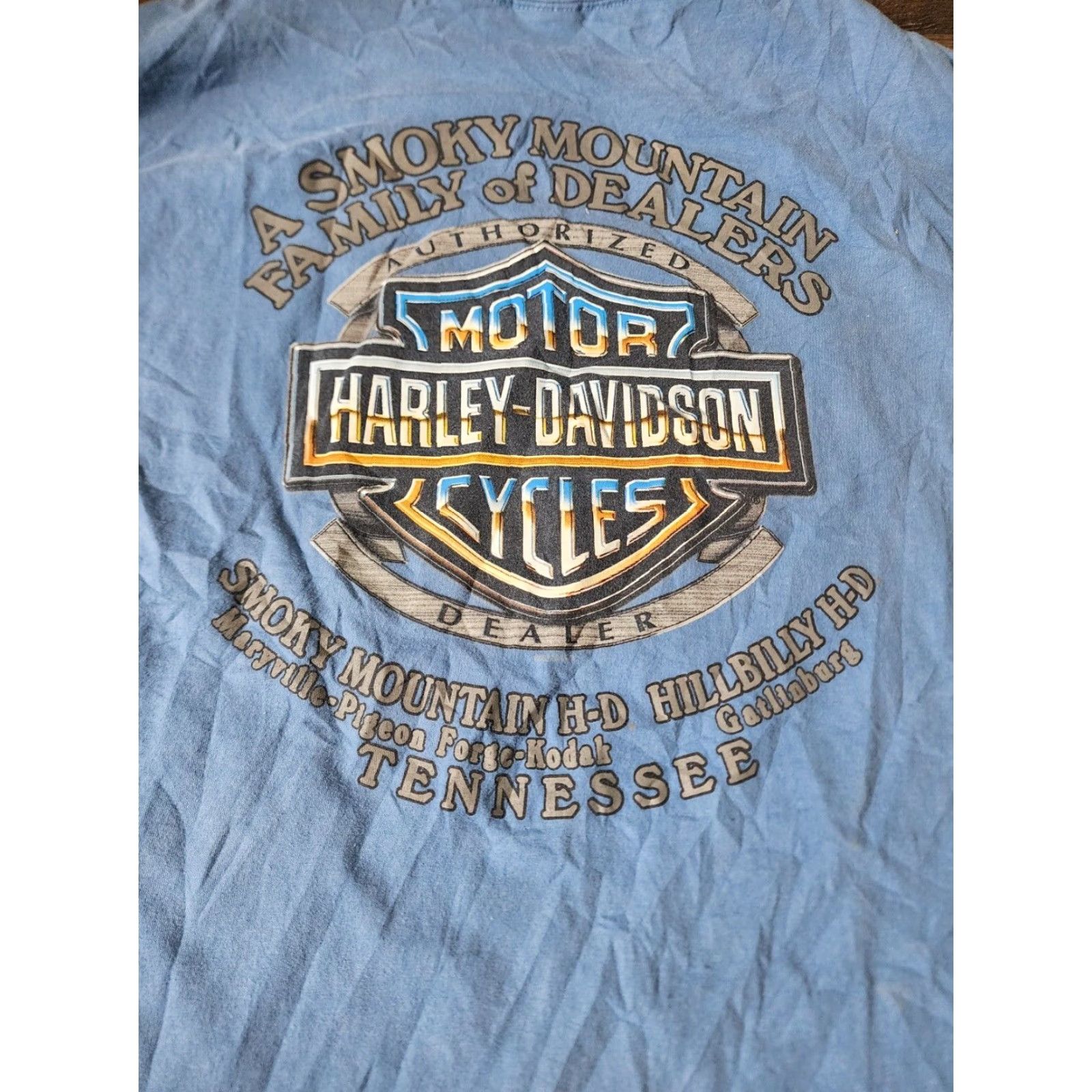 Harley Davidson VINTAGE Harley-Davidson T-Shirt Mens 2XL Blue Logo Graphic Print US Made Size US XXL / EU 58 / 5 - 2 Thumbnail