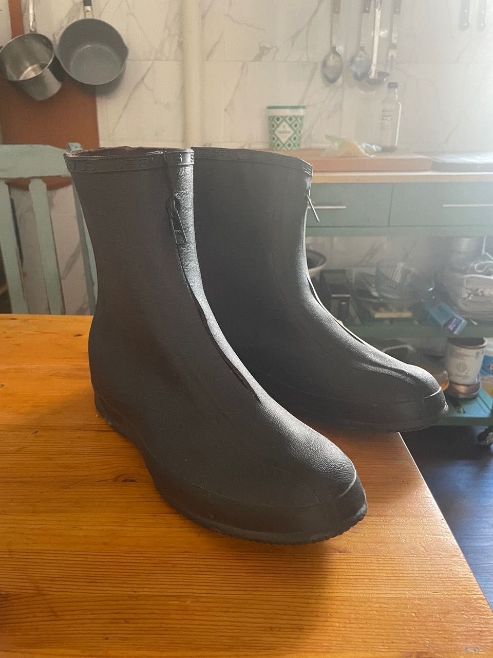 image of Service Works 1980’S Servus Rubber Waterproof Overshoes Shoes in Black, Men's (Size 11)