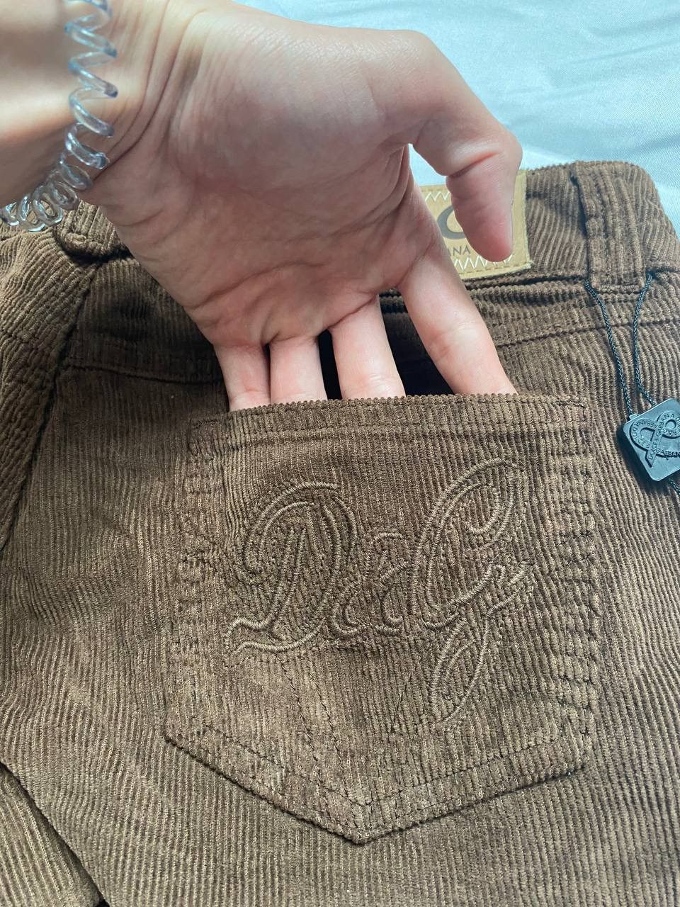 Dolce & Gabbana × Jean × Vintage Vintage Dolce & Gabbana Velvet Jeans Y2K Size 28" / US 6 / IT 42 - 7 Thumbnail