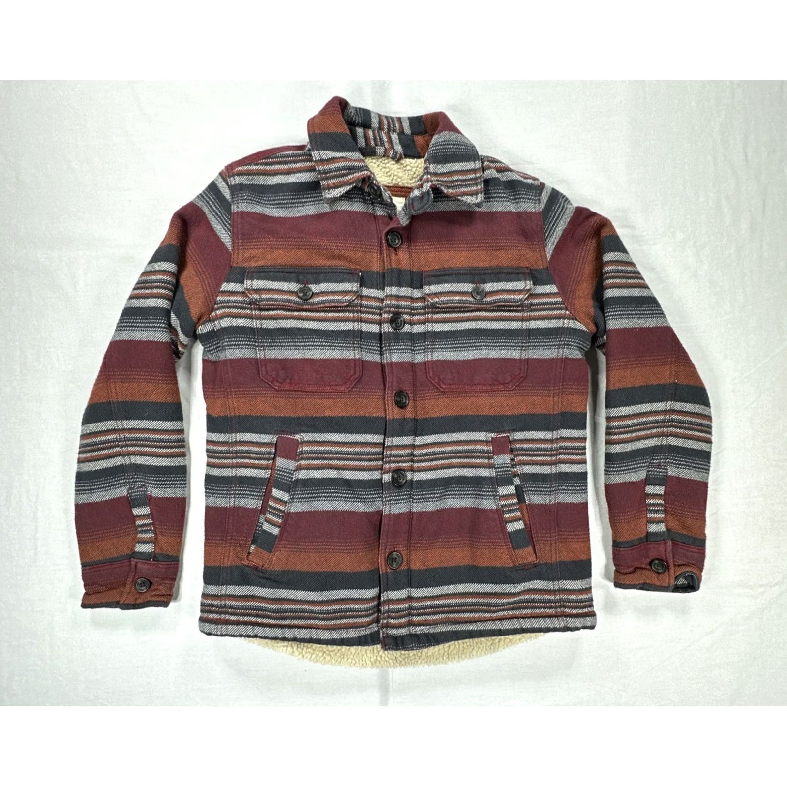 American Eagle Outfitters American Eagle Outfitters Jacket Multicolor Striped Flannel Sherpa Lined Cardigan? Size M / US 6-8 / IT 42-44 - 2 Thumbnail
