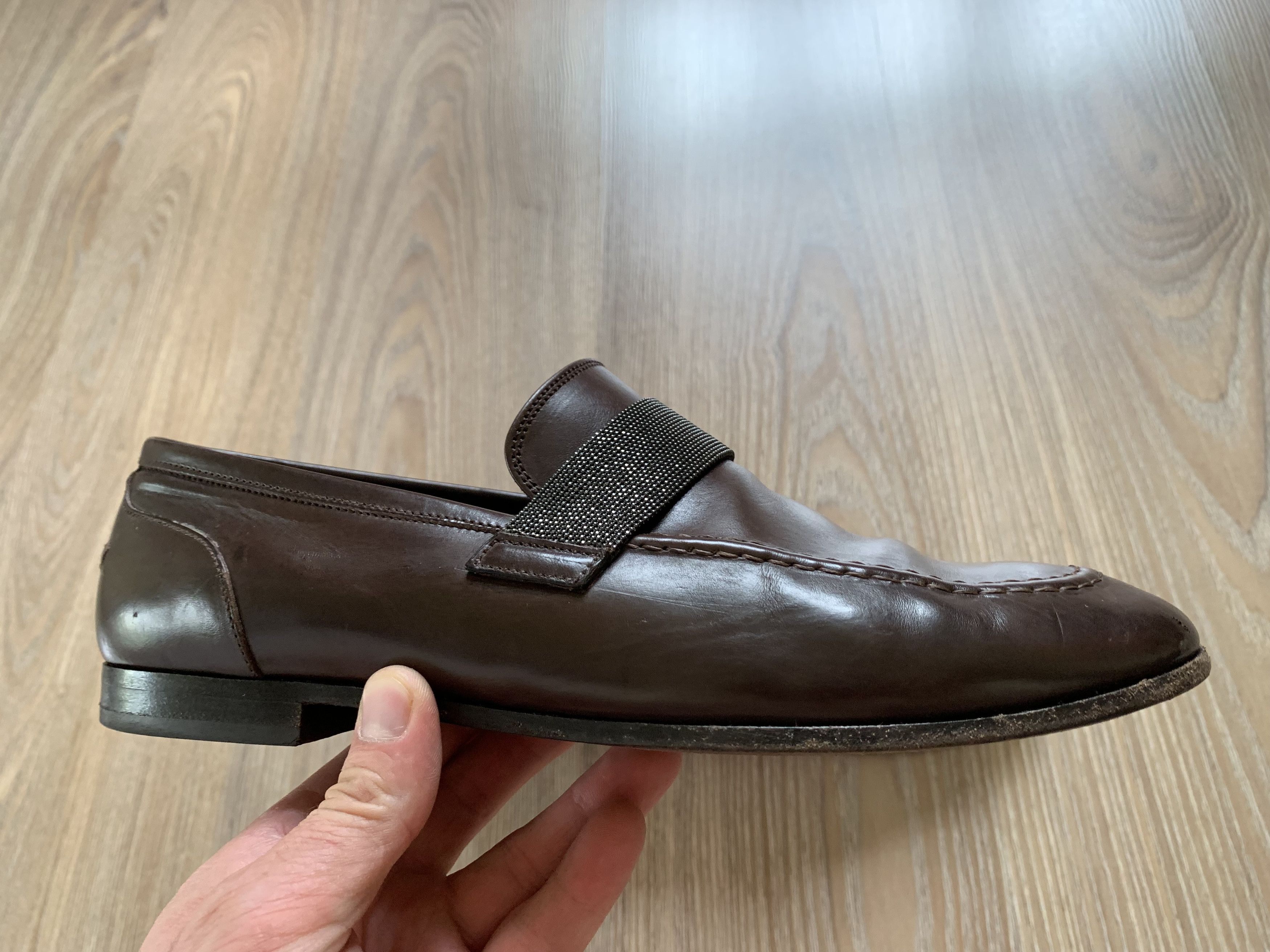 Brunello Cucinelli Brunello Cucinelli Leather Womens Monili Trim Loafers Size US 8 / IT 38 - 3 Thumbnail