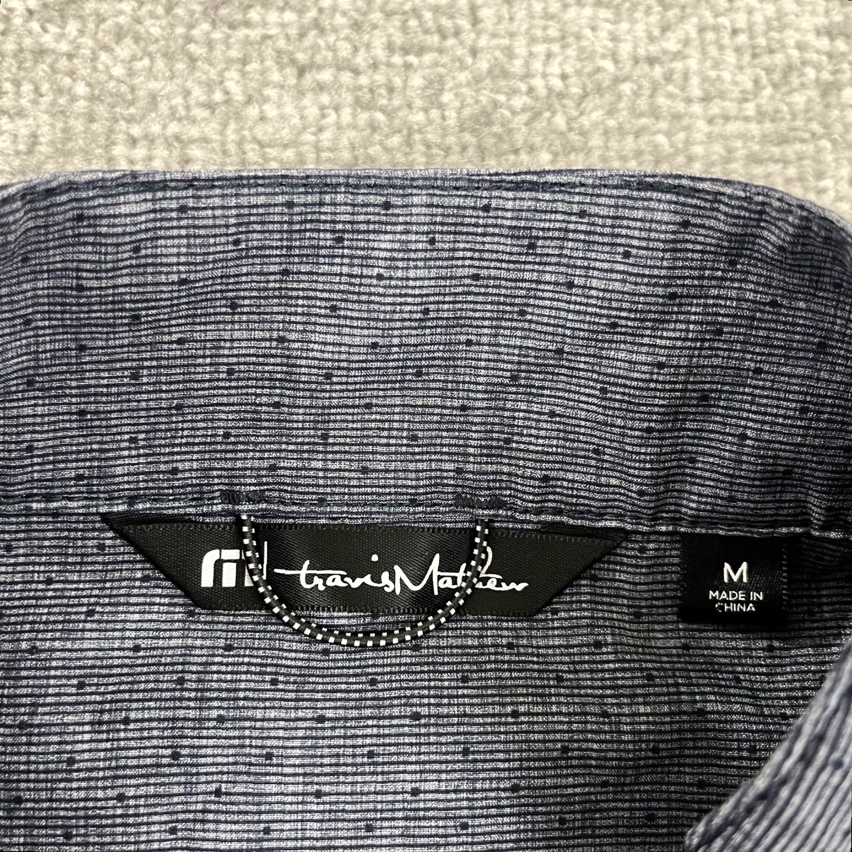TravisMathew TRAVIS MATHEW Jacket Mens M Gray Blue Polka Dot Golf Full Zip Coat Logo Size US M / EU 48-50 / 2 - 3 Thumbnail