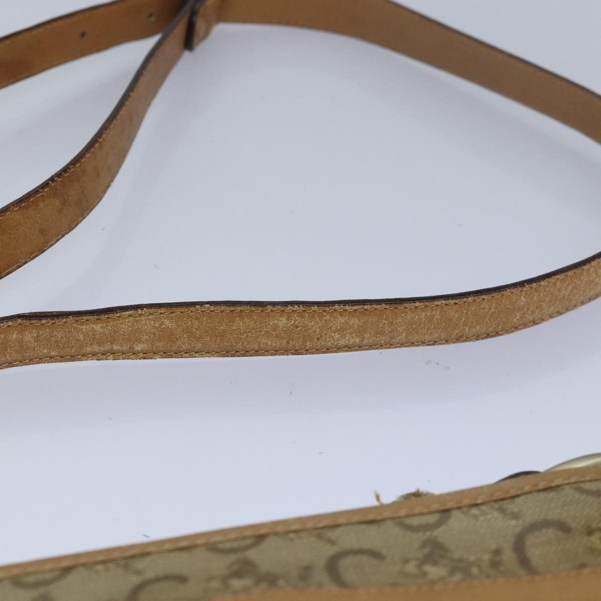 Celine CELINE C Macadam Canvas Shoulder Bag Leather Beige Size ONE SIZE - 8 Thumbnail