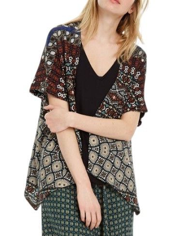Desigual JAMIL L Asymmetric Drape 2in1 Jumper 88463 Size L / US 10 / IT 46 - 2 Thumbnail