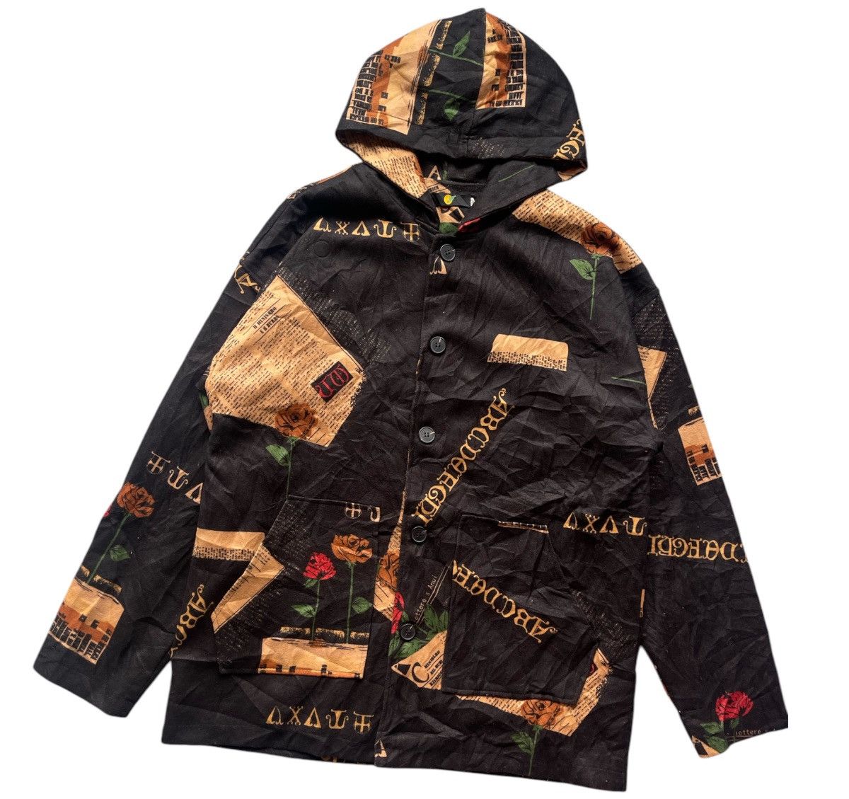 Japanese Brand Japanese Brand Full-print Long Chore Jacket Hoodie Size US XXL / EU 58 / 5 - 1 Thumbnail