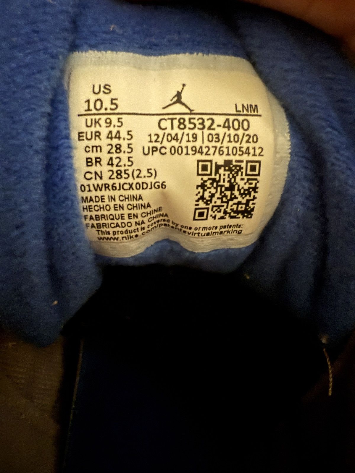 Jordan Brand Nike Air Jordan 3 Retro “Varsity Royal” Size US 10.5 / EU 43-44 - 8 Thumbnail