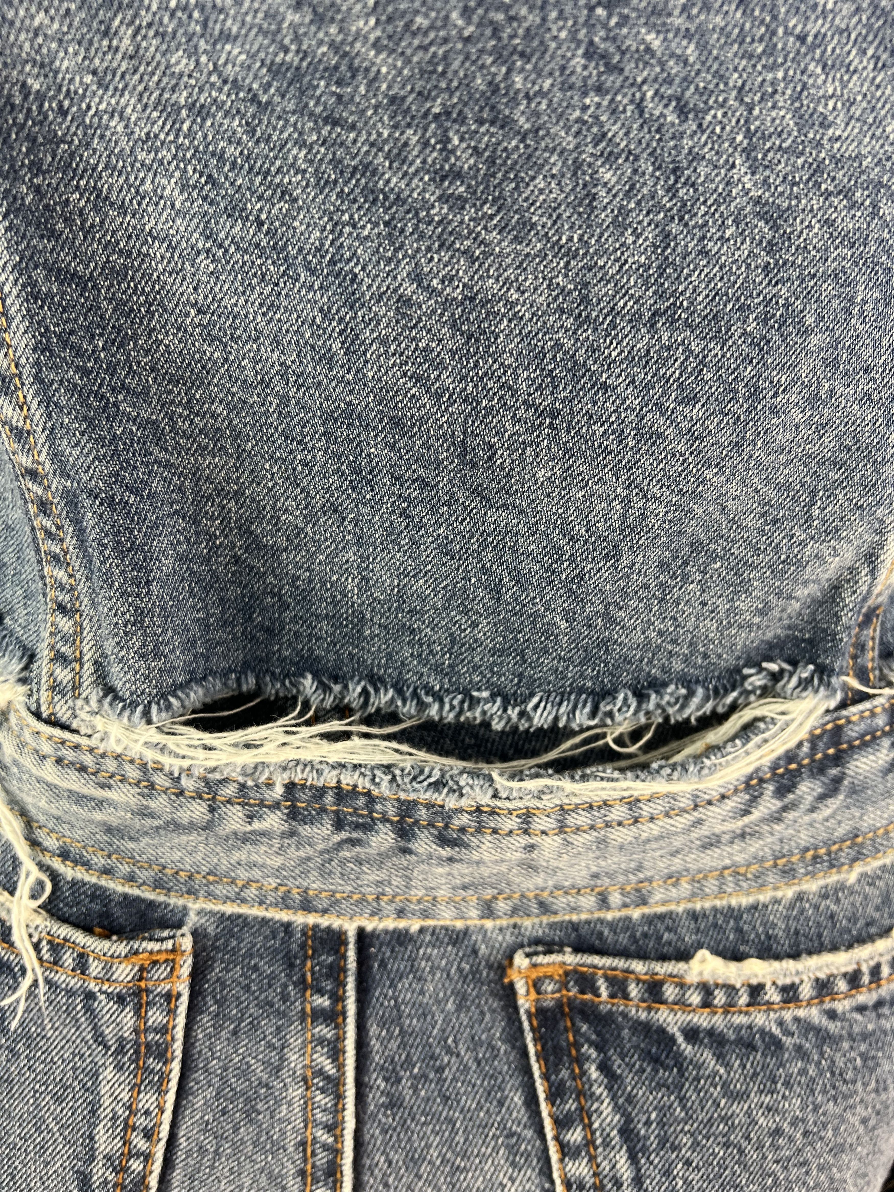 Allsaints AllSaints Women's Cropped Distressed Denim Jacket Size XS Size XS / US 0-2 / IT 36-38 - 8 Thumbnail
