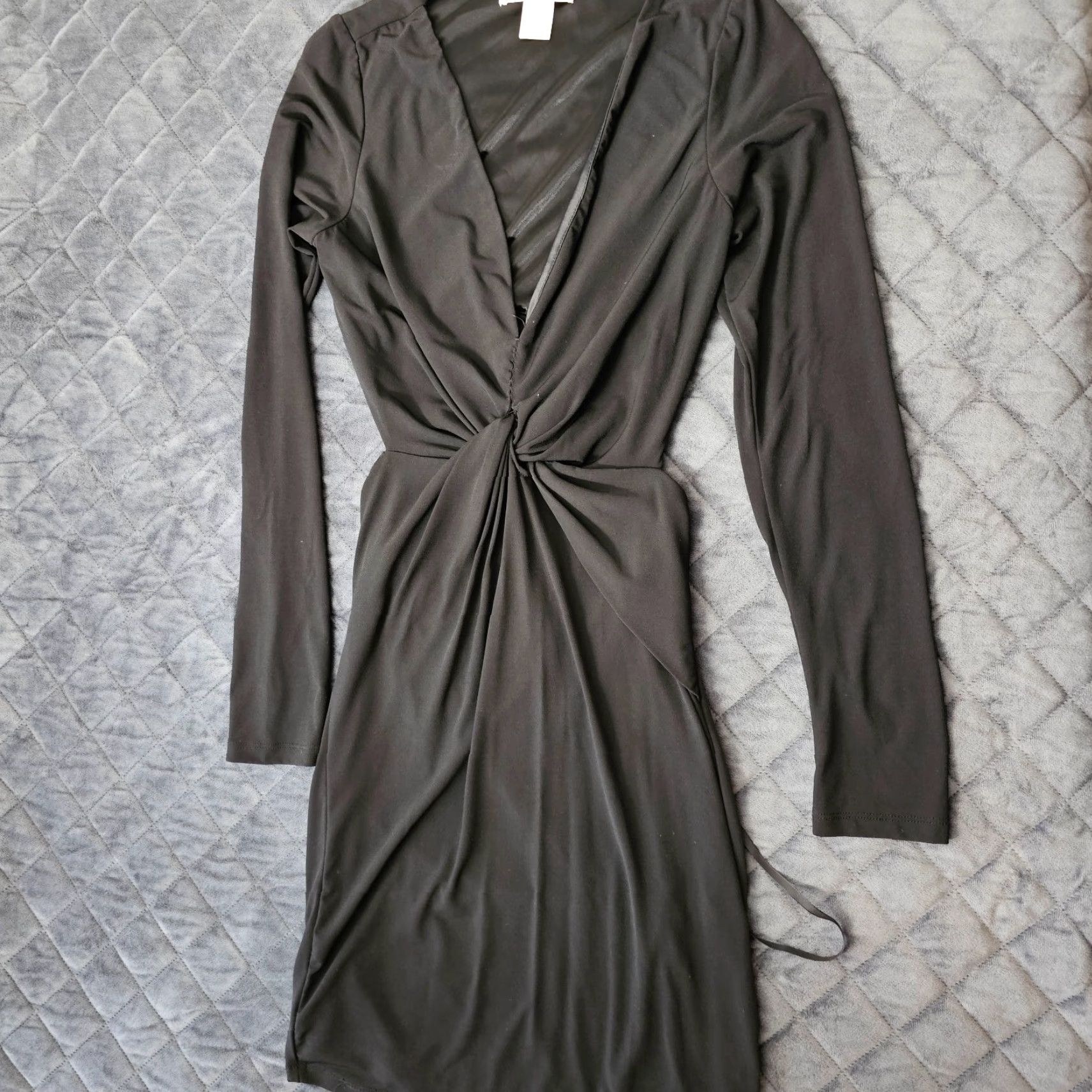 Vintage VINTAGE Arden B Women's Bodycon Dress Knit V-Neck 3/4 Sleeve Black Fall Spring Party Size M / US 6-8 / IT 42-44 - 6 Thumbnail