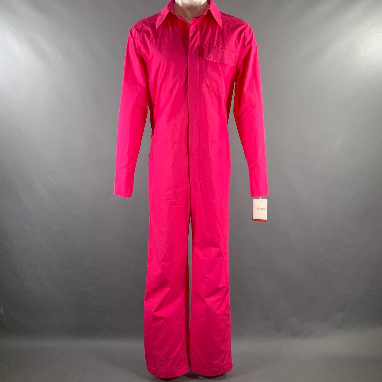 Valentino VALENTINO Size S Pink Cotton Hidden Placket Jumpsuit Size US 36 / EU 52 - 1 Thumbnail