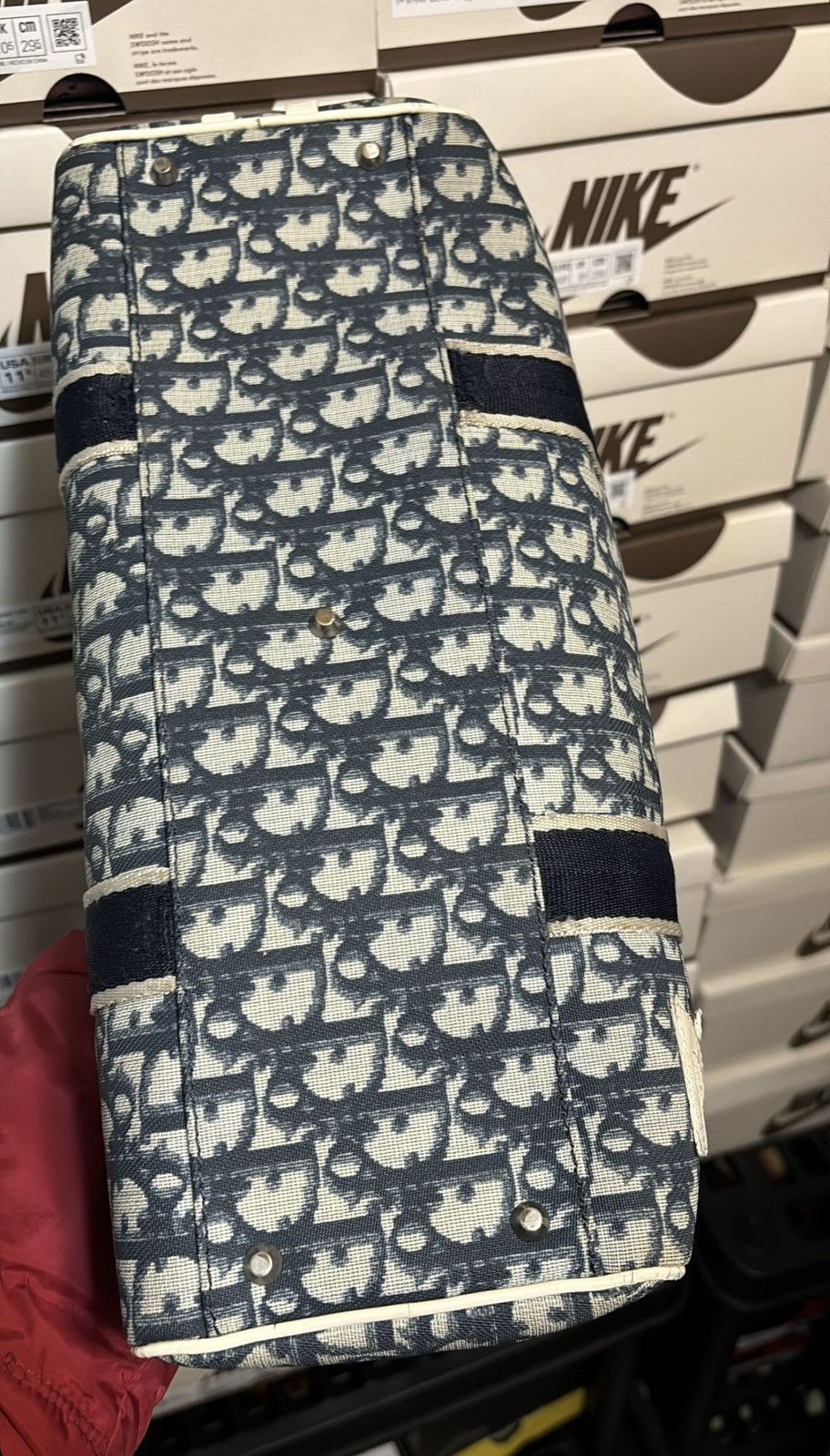 Christian Dior Monsieur × Dior × Vintage Dior Monogram Duffle Bag Blue Vintage Size ONE SIZE - 4 Thumbnail