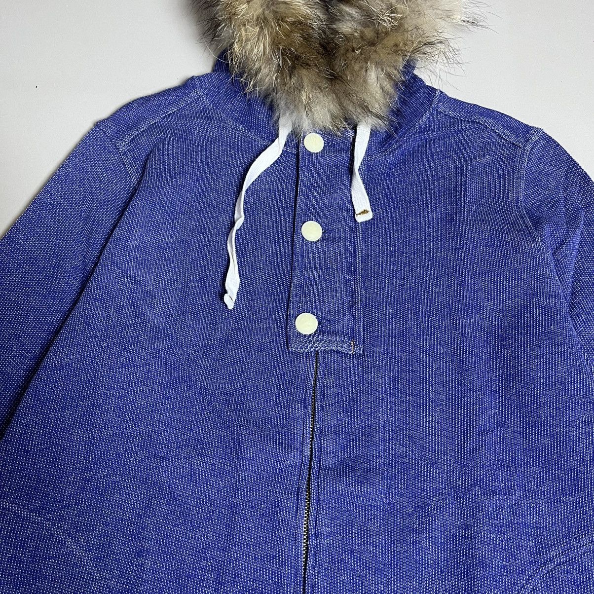 If Six Was Nine Northern Truck Japan Faux Fur Denim Hoodie Jacket Size US L / EU 52-54 / 3 - 4 Thumbnail
