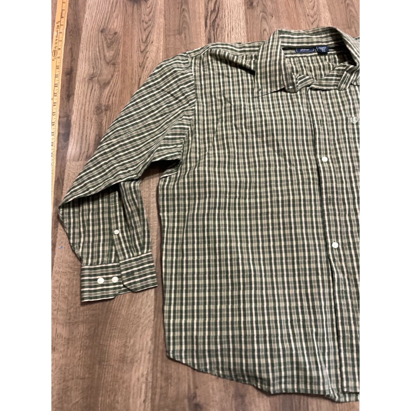 Vintage Salt Water Shirt Men 2XL Plaid Button-Up Long Sleeve Green Gray Shirt Size US XXL / EU 58 / 5 - 3 Thumbnail