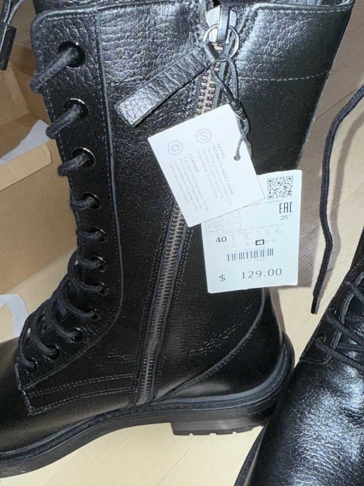 Zara NWT Zara Black Combat boots sz9 Retail 130$ priced to sell Size US 9 / IT 39 - 2 Thumbnail