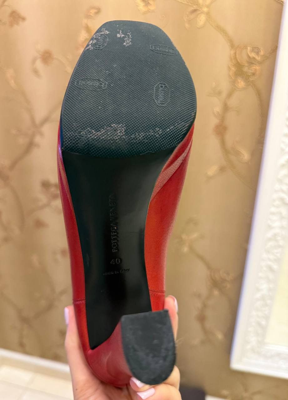 Bottega Veneta Bottega Veneta Red Leather Intrecciato Platform Ankle Boots Size US 10 / IT 40 - 8 Thumbnail