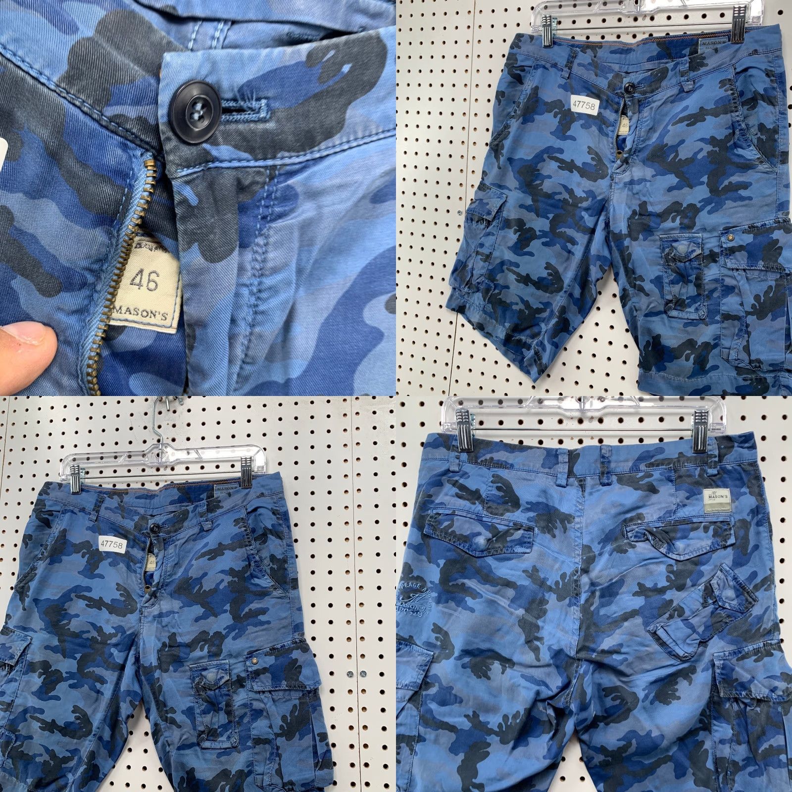 Mason's Mason's Camo Cargo Shorts Mens 30 32x11 Blue Camouflage Realthing Limited Size US 30 / EU 46 - 8 Thumbnail