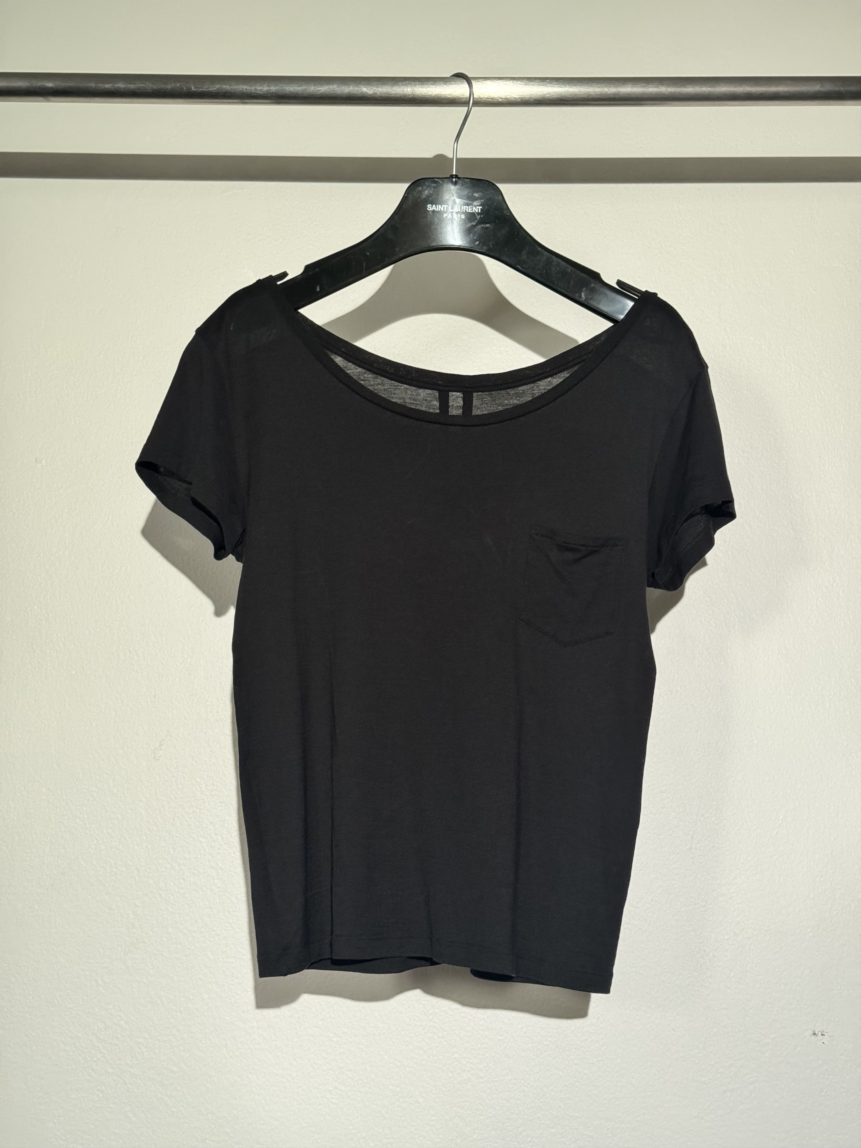 2014 Hedi Slimane one pocket deep v neck tee