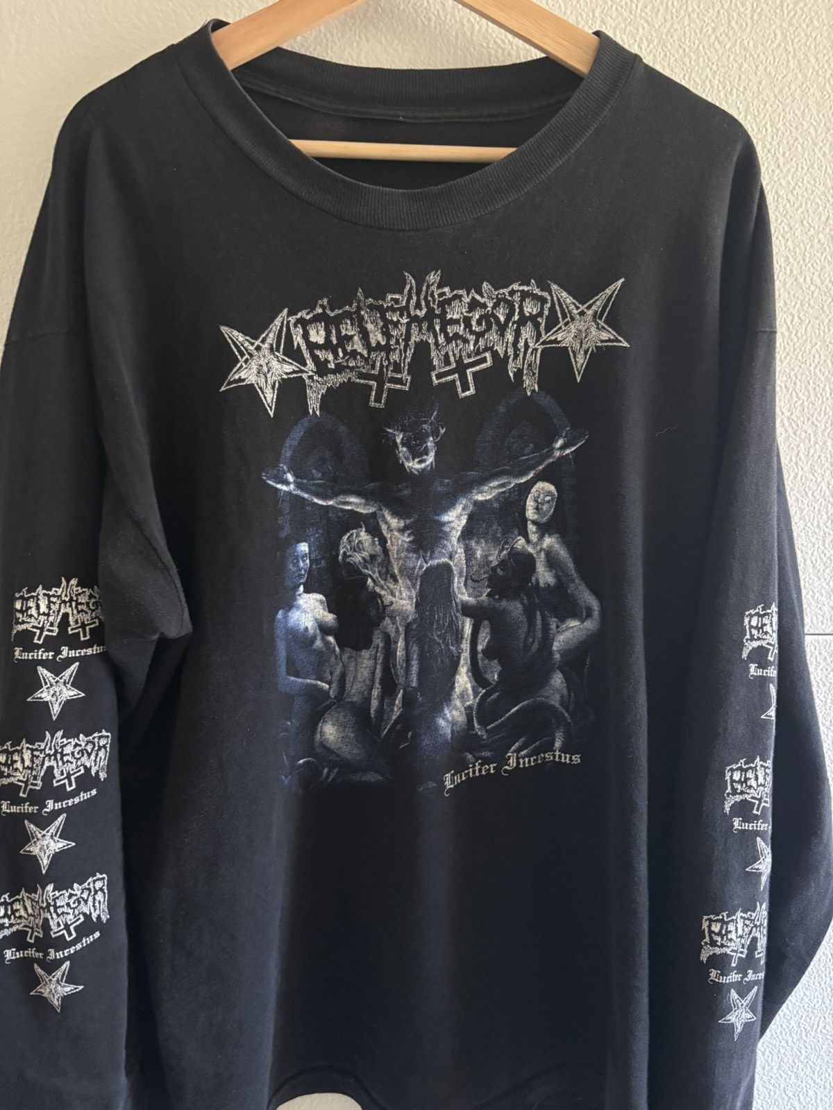 Band Tees × Vintage Vintage 90's Belphegor Metal Longsleeve RARE Size US L / EU 52-54 / 3 - 3 Thumbnail