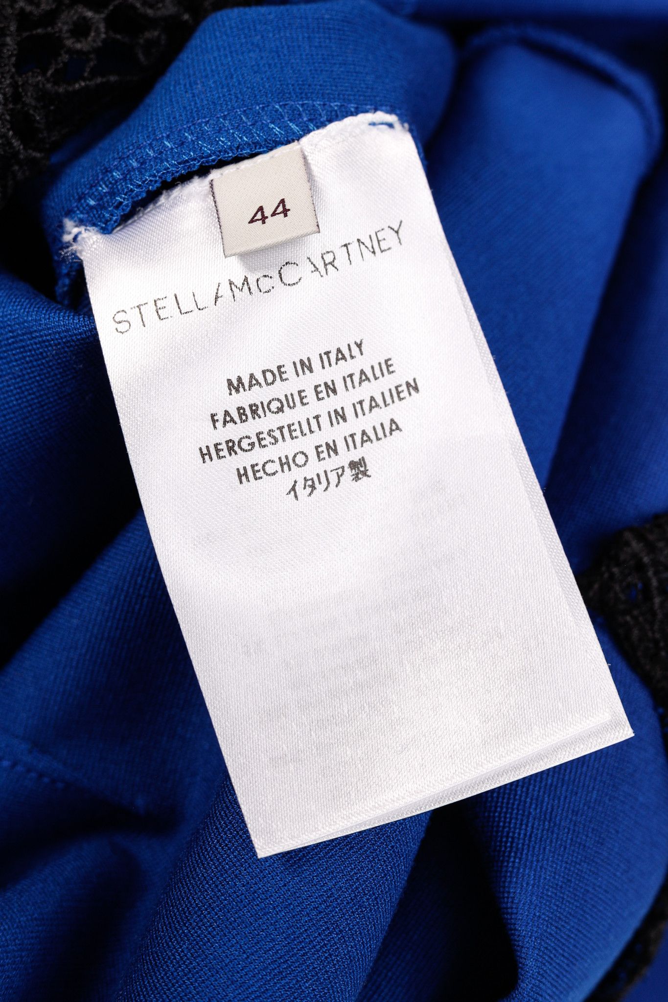 Stella McCartney Stella McCartney Blue Jersey Lace-Hem Dress Size L / US 10 / IT 46 - 9 Thumbnail