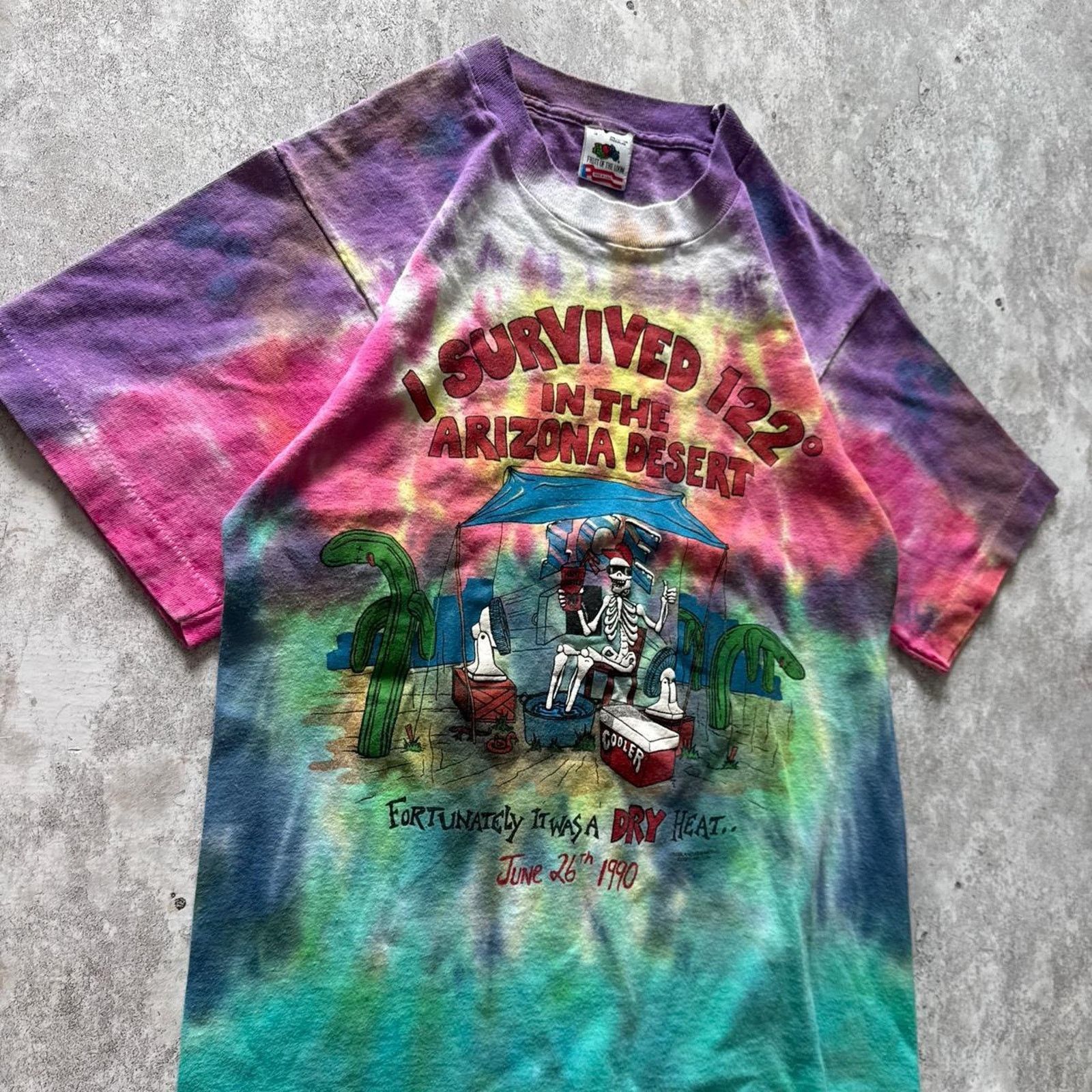 Fruit Of The Loom Vintage 90's Survived the Arizona Desert T-Shirt –Size Small Size US S / EU 44-46 / 1 - 2 Thumbnail