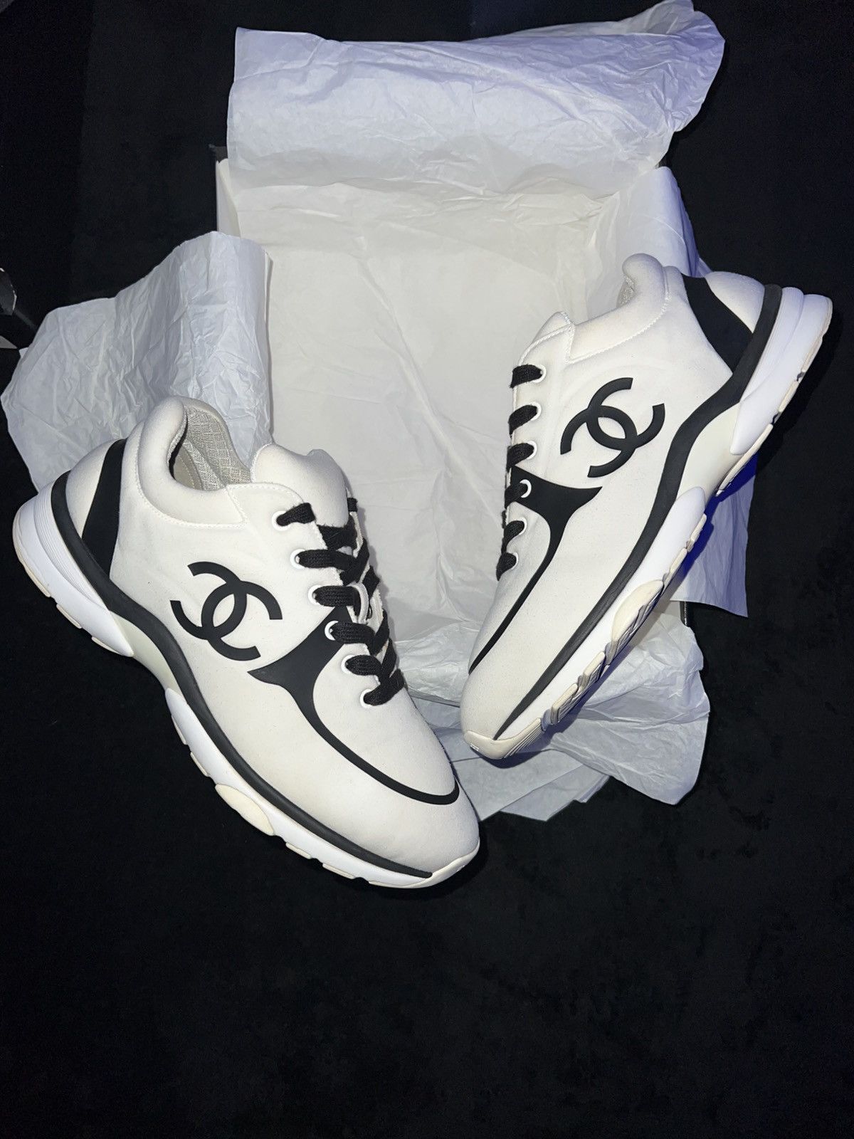 Chanel Chanel CC Trainer “White/Black” Size US 11 / EU 44 - 3 Thumbnail