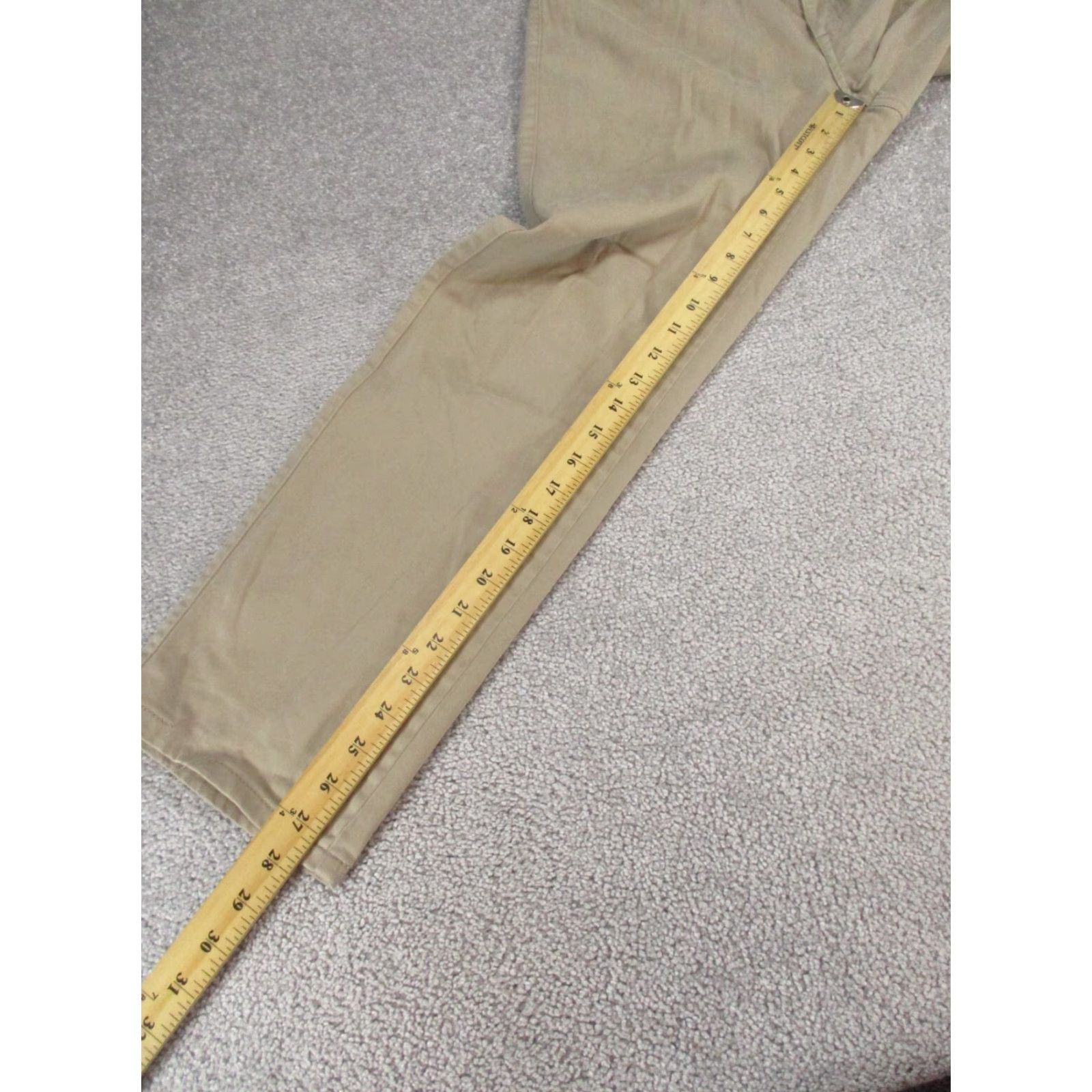 Peter Millar PETER MILLAR Pants Mens 33 Beige Cotton Blend Taper Leg Chino Flat Front Regular 28in Inseam Mens Size US 33 - 5 Thumbnail