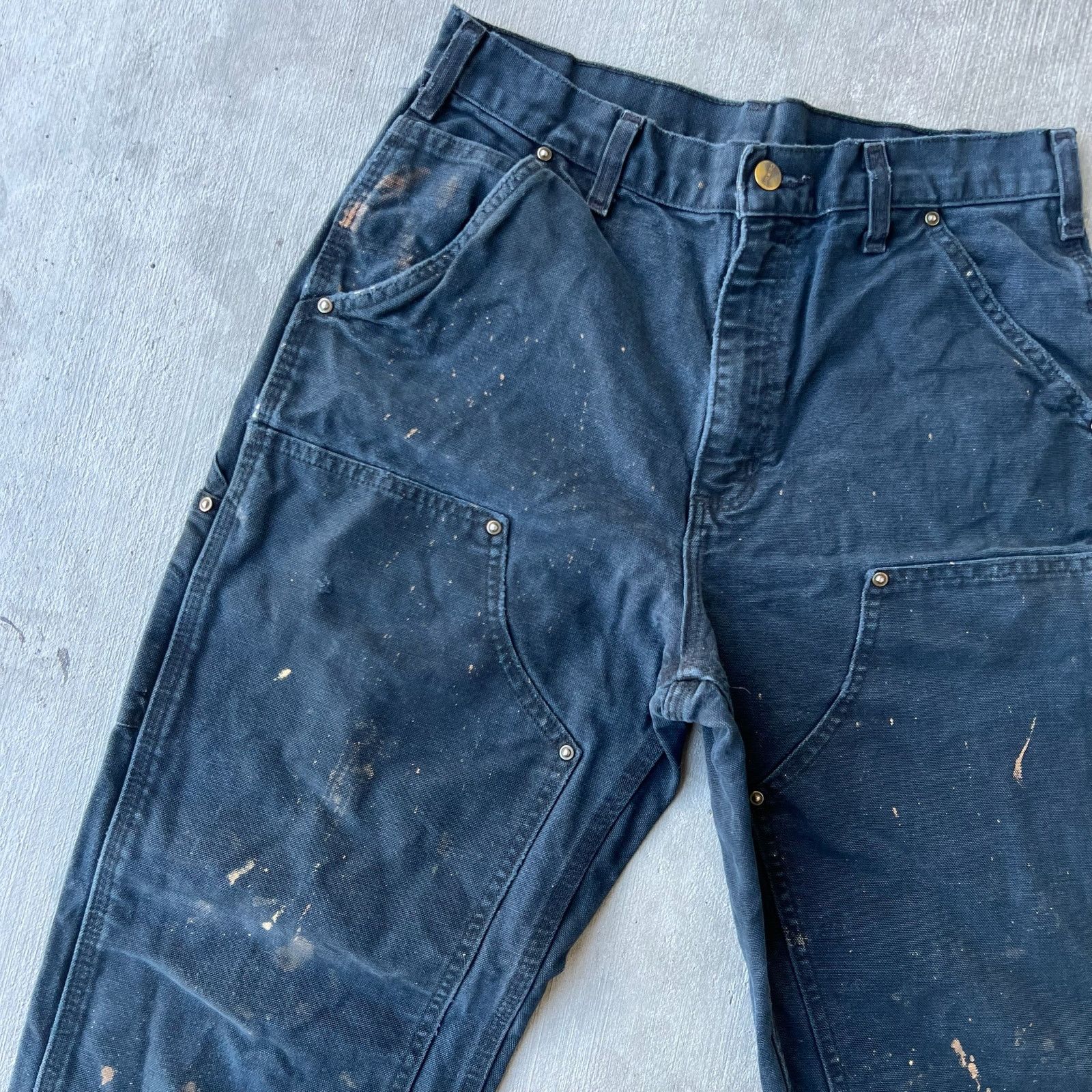 Carhartt × Vintage Carhartt faded black double knee work wear carpenter pants Size US 31 - 3 Thumbnail