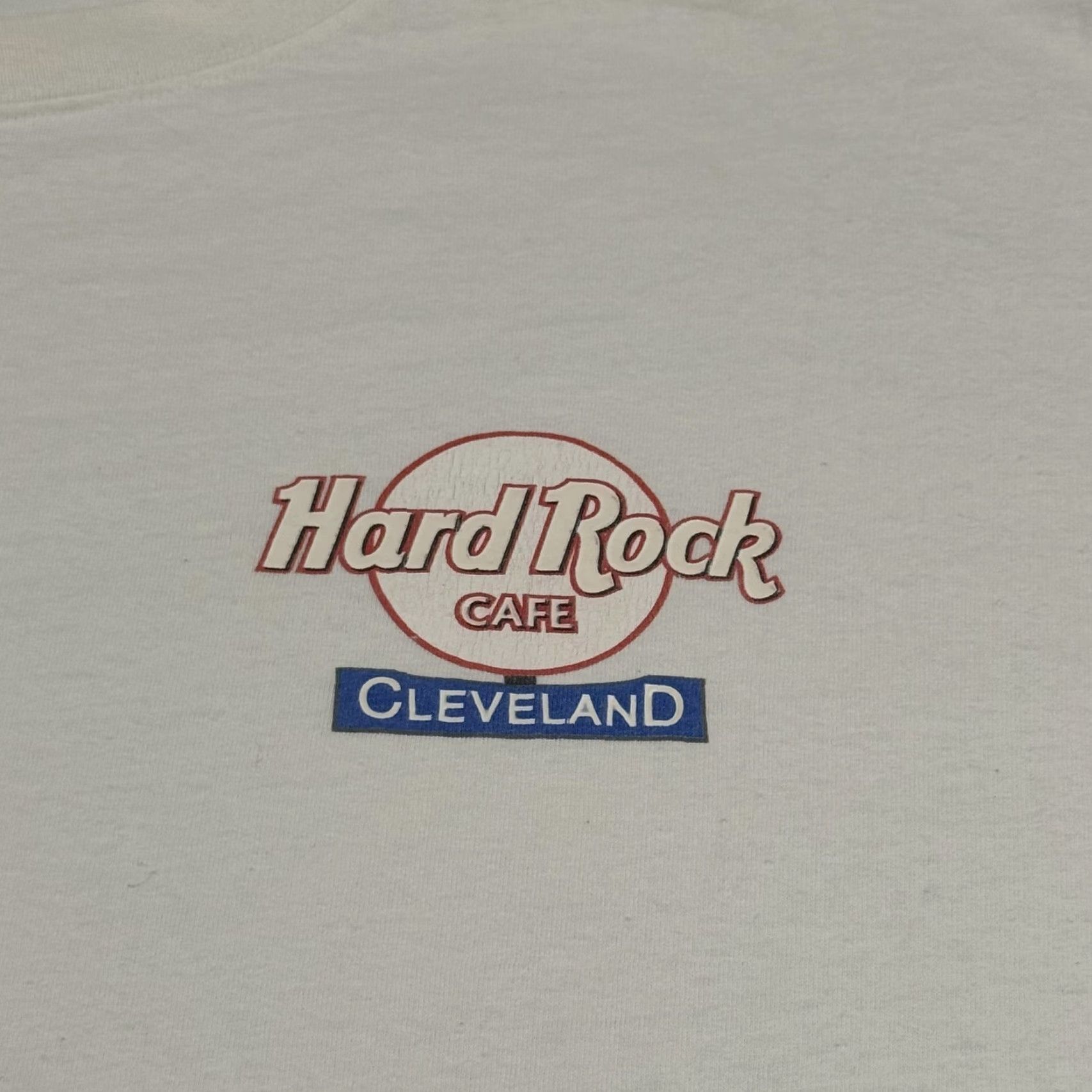 Hard Rock Cafe VINTAGE Hard Rock Cafe Cleveland Shirt Mens 3XL White Graphic Guitar Logo Cotton 90s Souvenir Mens Size US XXL / EU 58 / 5 - 2 Thumbnail