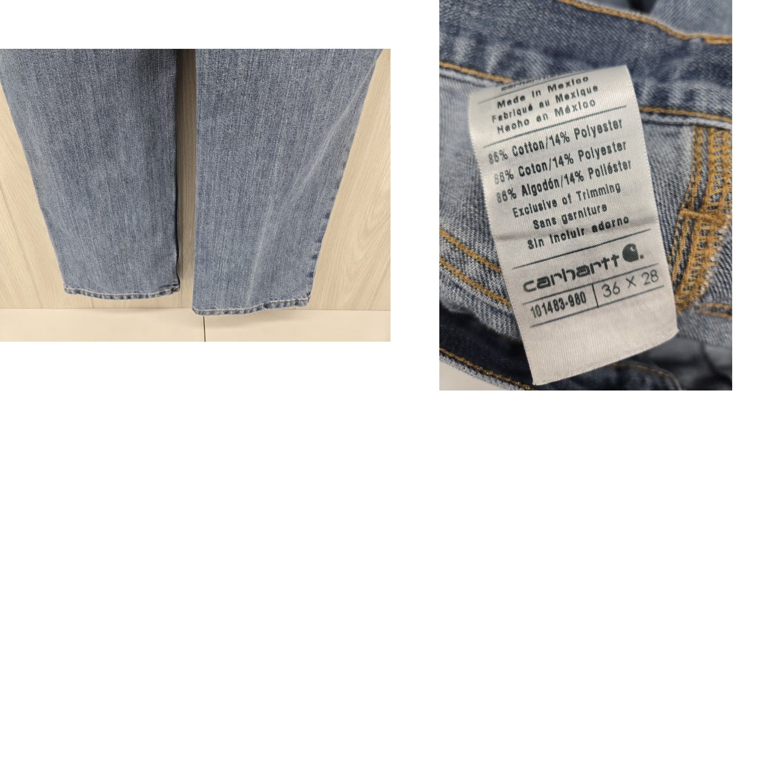 Carhartt VINTAGE Carhartt Jeans Mens 36x28 Blue Relaxed Fit Straight Workwear 101483-980 Size US 36 / EU 52 - 9 Thumbnail