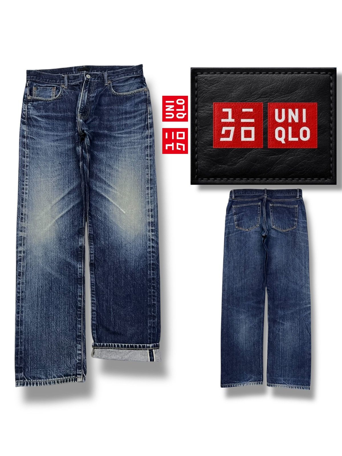 Uniqlo Vintage Uniqlo Selvedge Denim Japan - Faded Wash, Distressed Size US 33 - 1 Thumbnail
