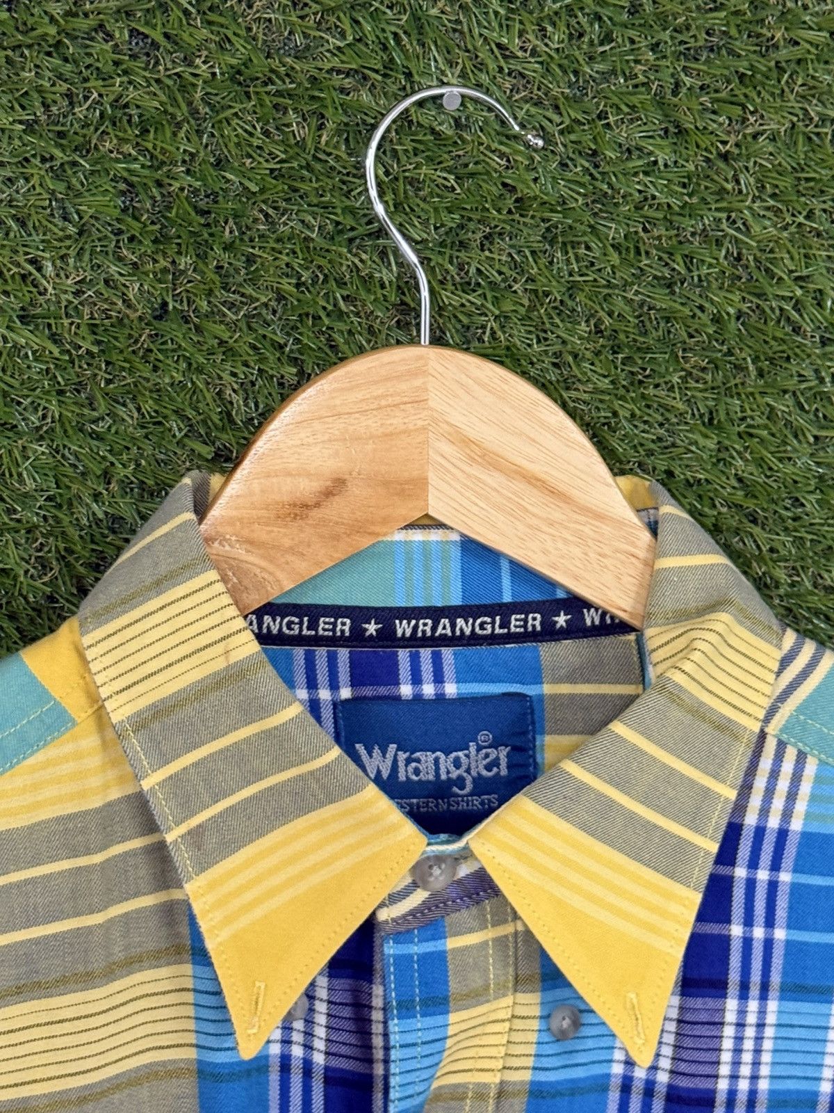 Wrangler Vintage Wrangler Cowboy Plaid Flannel Short Sleeve Shirt Size US L / EU 52-54 / 3 - 4 Thumbnail