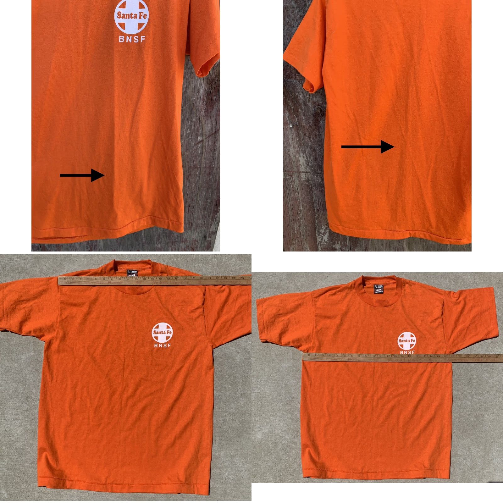 Fruit Of The Loom VINTAGE Santa Fe BNSF T Shirt Railroad Train Graphic Tee Single Stitch Size L Men Size US L / EU 52-54 / 3 - 10 Thumbnail