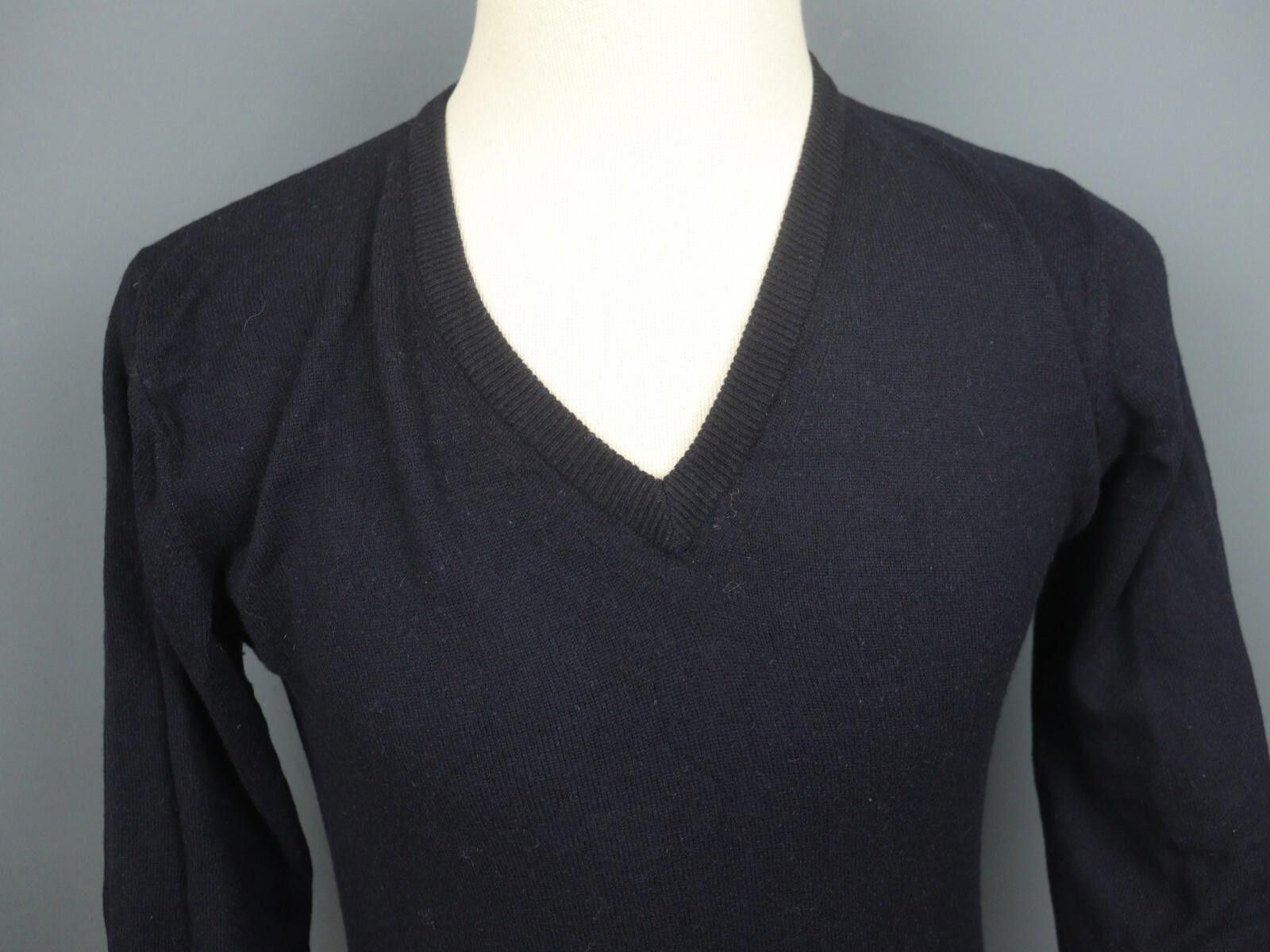 Boggi Boggi Black 100% Wool Tight Knit V-Neck Sweater Size M Size M / US 6-8 / IT 42-44 - 2 Thumbnail