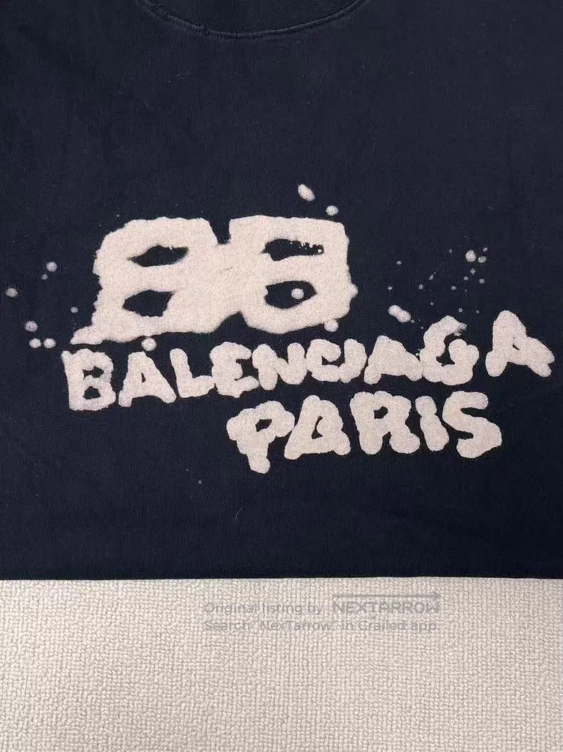 Balenciaga Balenciaga Letter Print Round Neck Pullover Short Sleeve T Size US XL / EU 56 / 4 - 3 Thumbnail