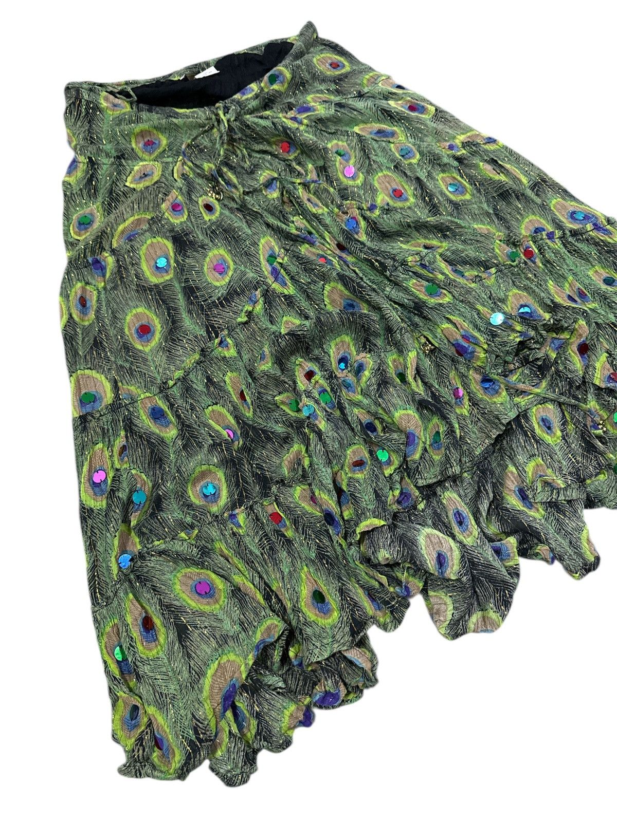 GOA 2000s vintage Goa Peacock Feather Skirt Size 30" / US 8 / IT 44 - 1 Thumbnail