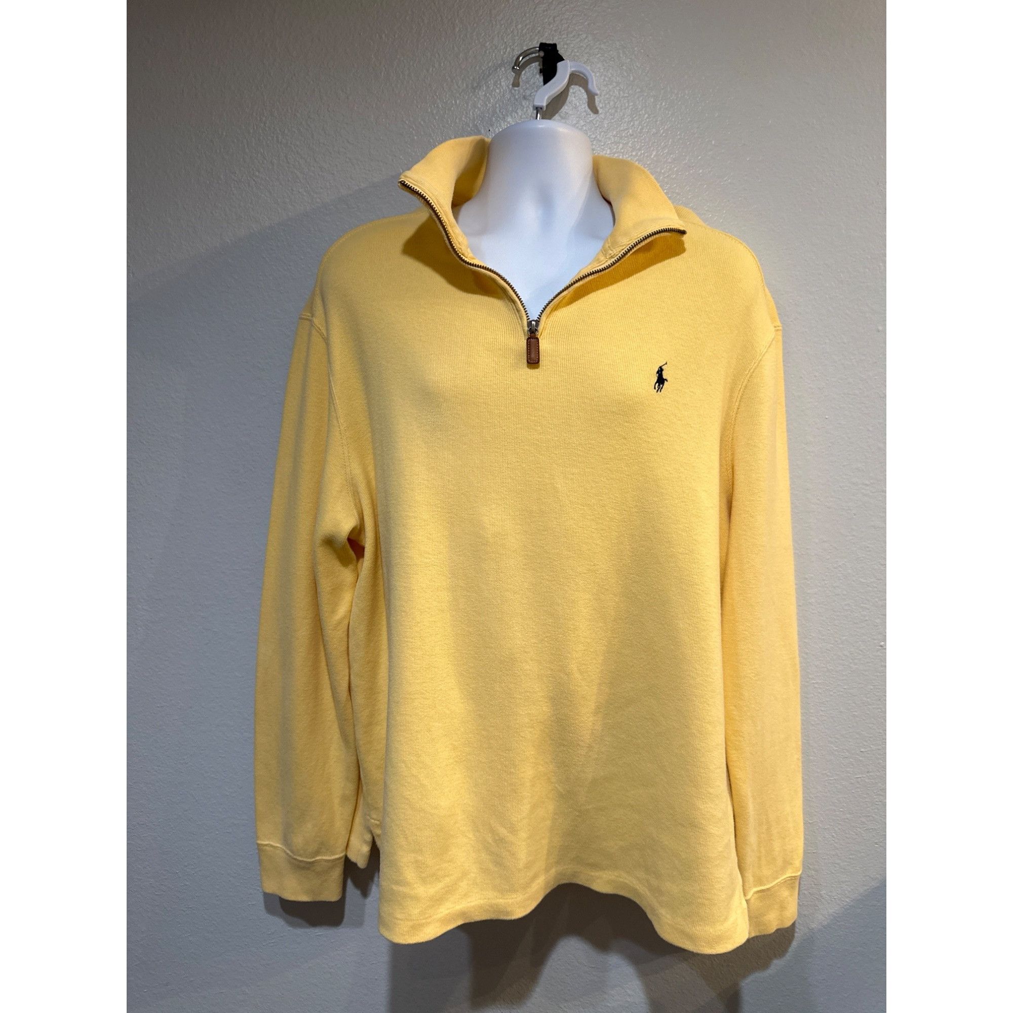 Polo Ralph Lauren Polo Ralph Lauren Lg Yellow Quarter Zip Long Sleeve Knit Swe Size US L / EU 52-54 / 3 - 1 Thumbnail