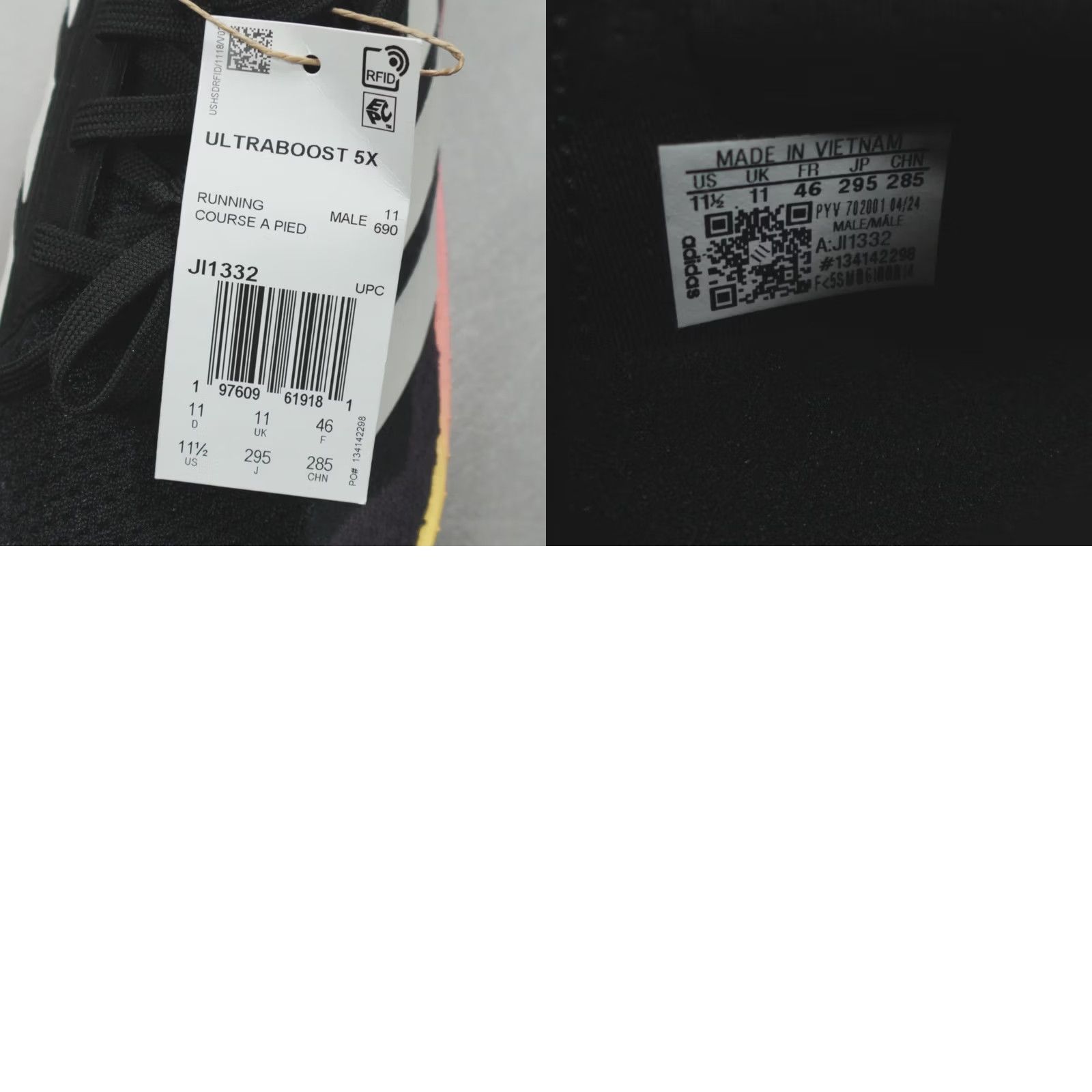 Adidas Adidas UltraBoost 5X Athlete Pack Men’s Size 11.5 Black Spark JI1332 Sneaker Size US 12 / EU 45 - 9 Thumbnail