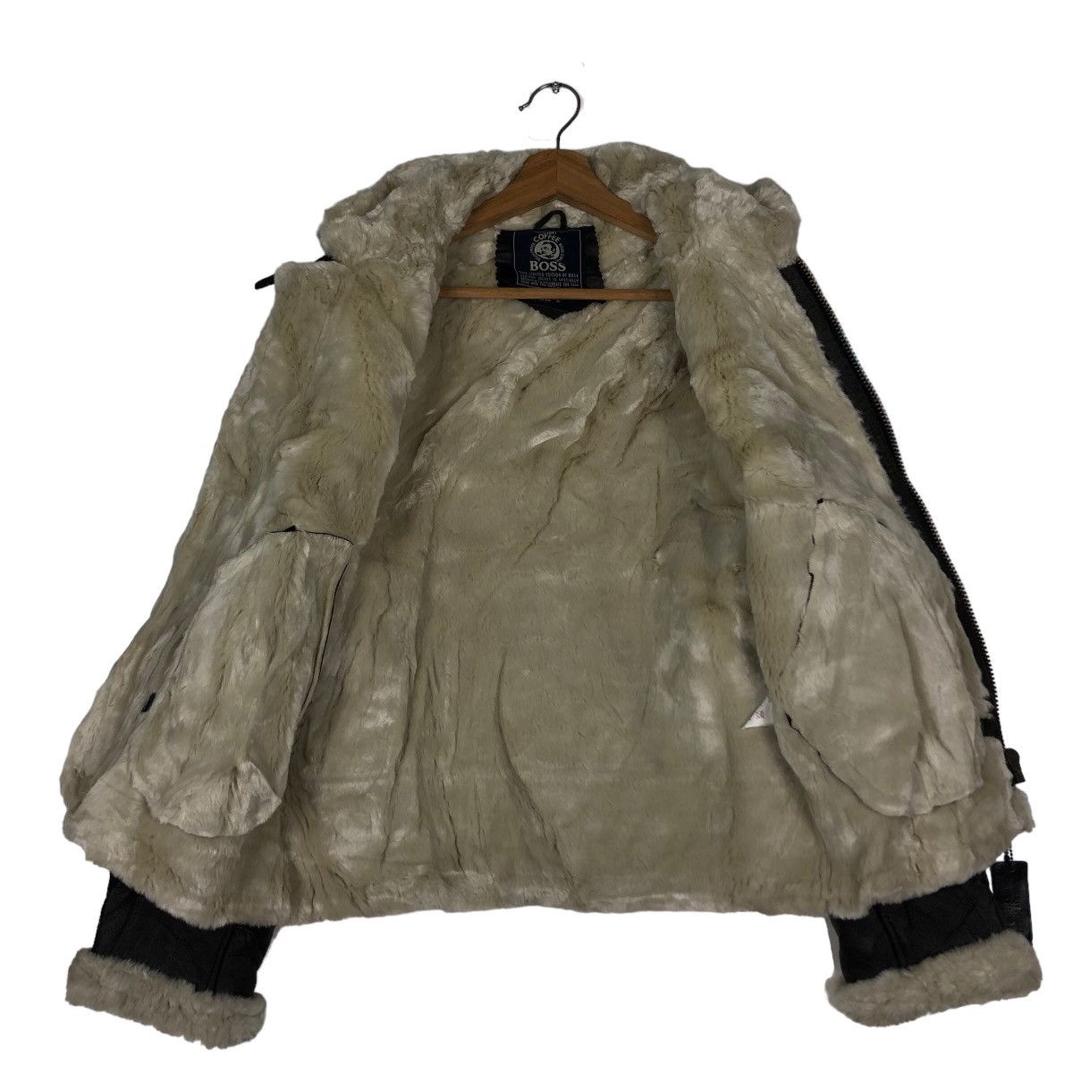 Japanese Brand 🔥Vtg Genuine Leather Jacket Suntory Coffee Boss Shearling Size US L / EU 52-54 / 3 - 11 Thumbnail