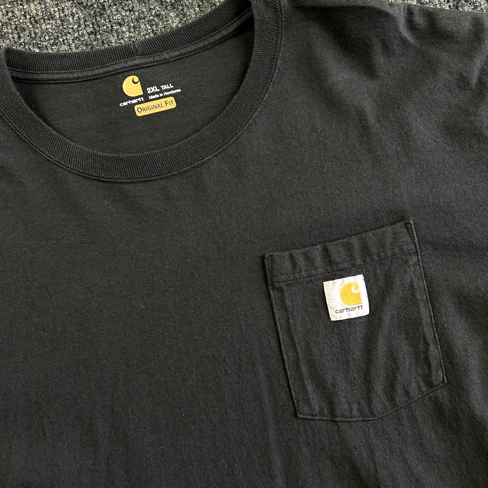 Carhartt Carhartt T-Shirt Long Sleeve 2XLT Black 100% Cotton Workwear Pocket Tee Mens Size US XXL / EU 58 / 5 - 2 Thumbnail