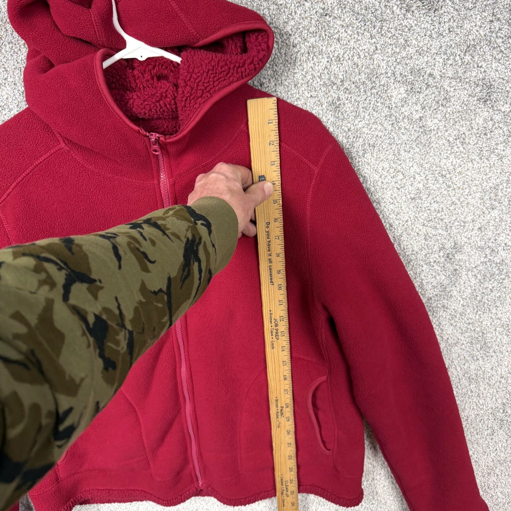 Faded Glory Faded Glory Jacket Womens L Red Fleece Hooded Full Zip Granola Girl Cabincore Size L / US 10 / IT 46 - 2 Thumbnail