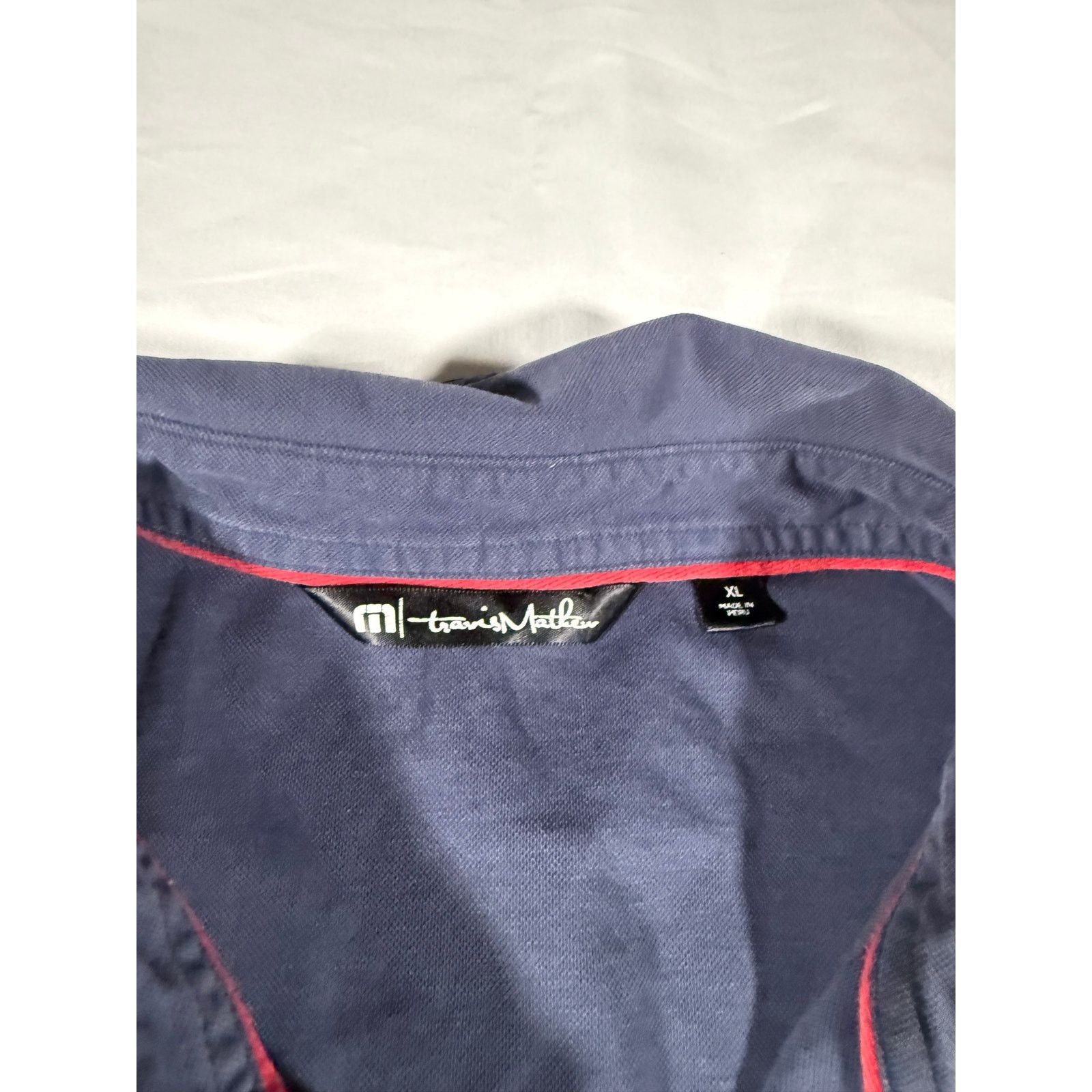 TravisMathew TravisMathew Polo XL Navy Blue American Flag Pocket Golf Size US XL / EU 56 / 4 - 3 Thumbnail