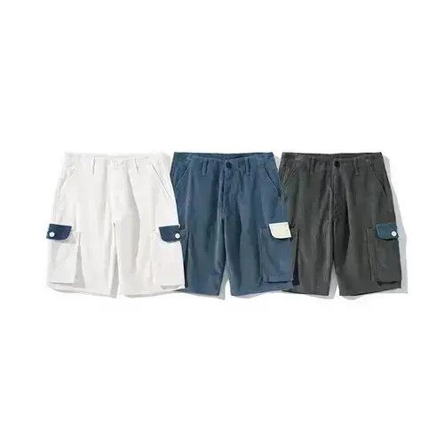 Hypebeast 20SS Indigo Union Japan White Corduroy Patchwork Shorts Size US 32 / EU 48 - 2 Thumbnail