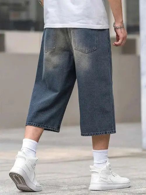 Jean Washed Y2k Shorts Jorts LOOSE skate Size US 34 / EU 50 - 3 Thumbnail