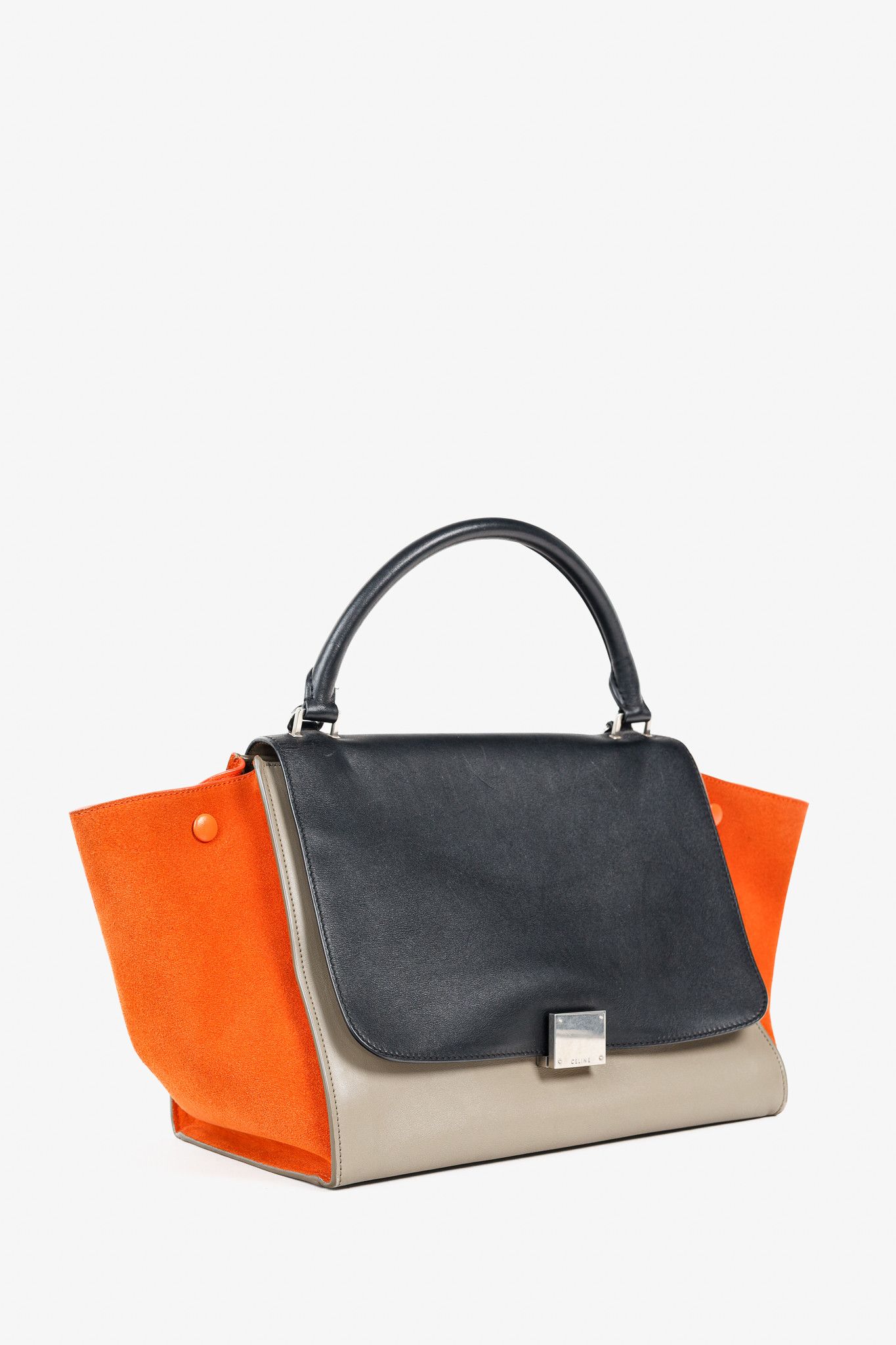 Celine Celine Trapeze Medium Tricolour Leather & Suede Tote Size ONE SIZE - 2 Thumbnail