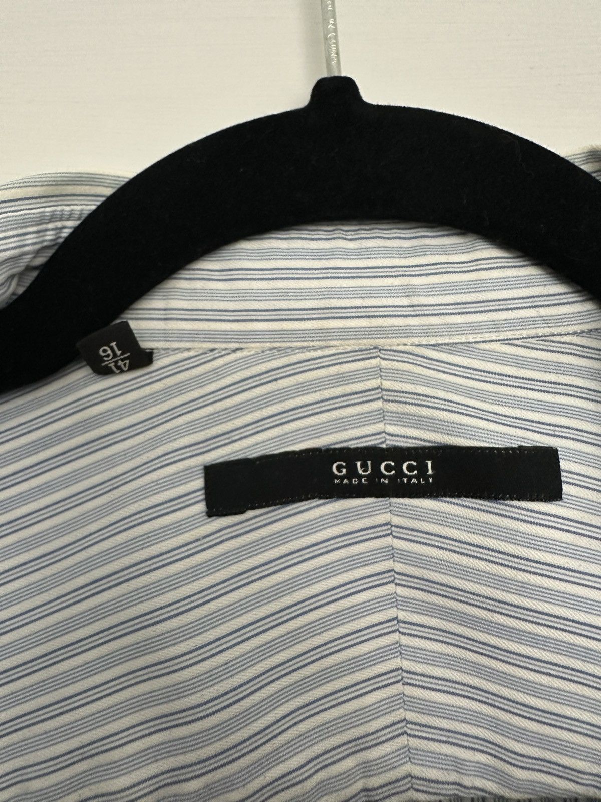 Gucci Gucci white and blue striped shirt Size US L / EU 52-54 / 3 - 3 Thumbnail