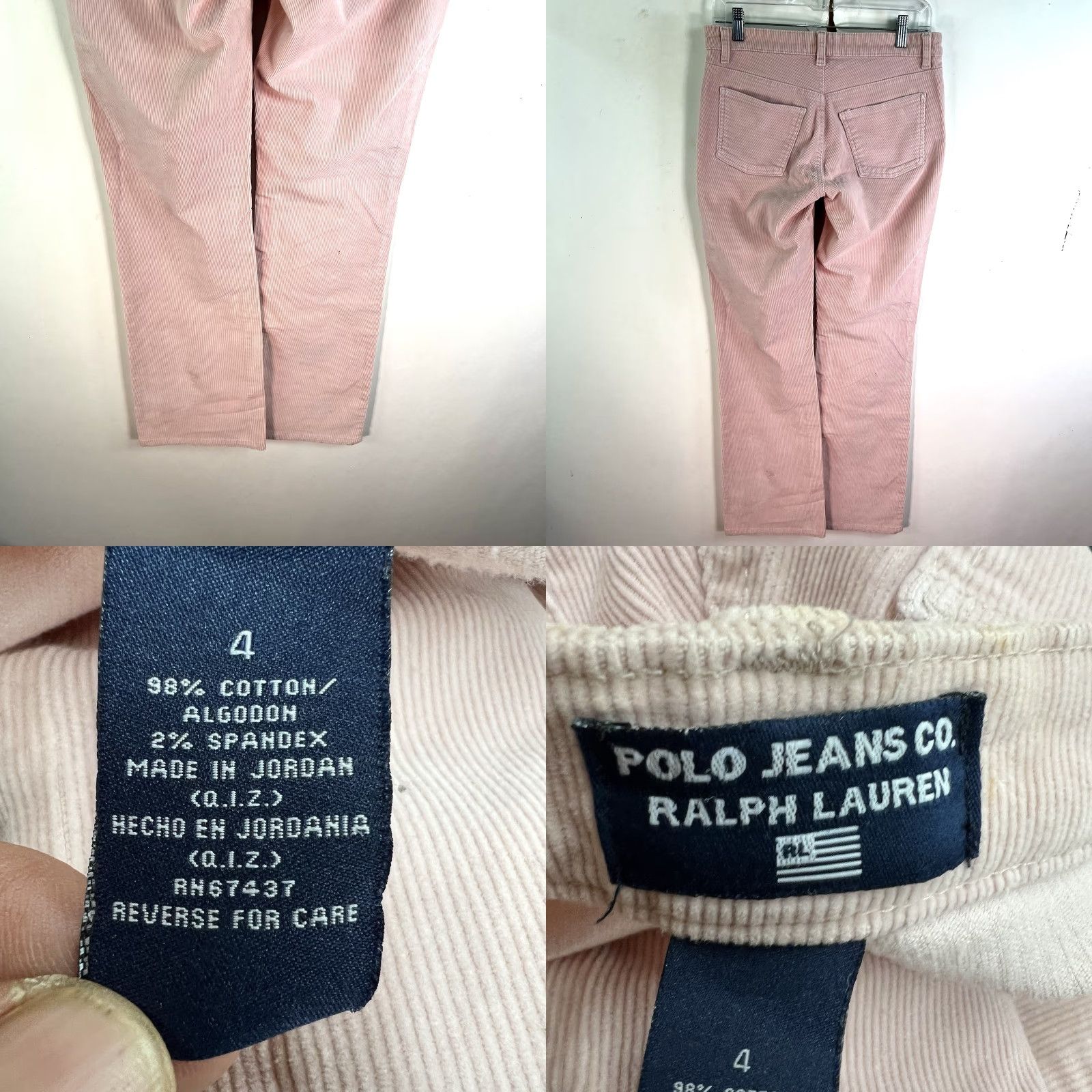 Ralph Lauren VTG Ralph Lauren Polo Jeans Co. Pants Women Size 4 Pink 30x32 Boot Cut Corduroy Cotton Size 27" / US 4 / IT 40 - 8 Thumbnail