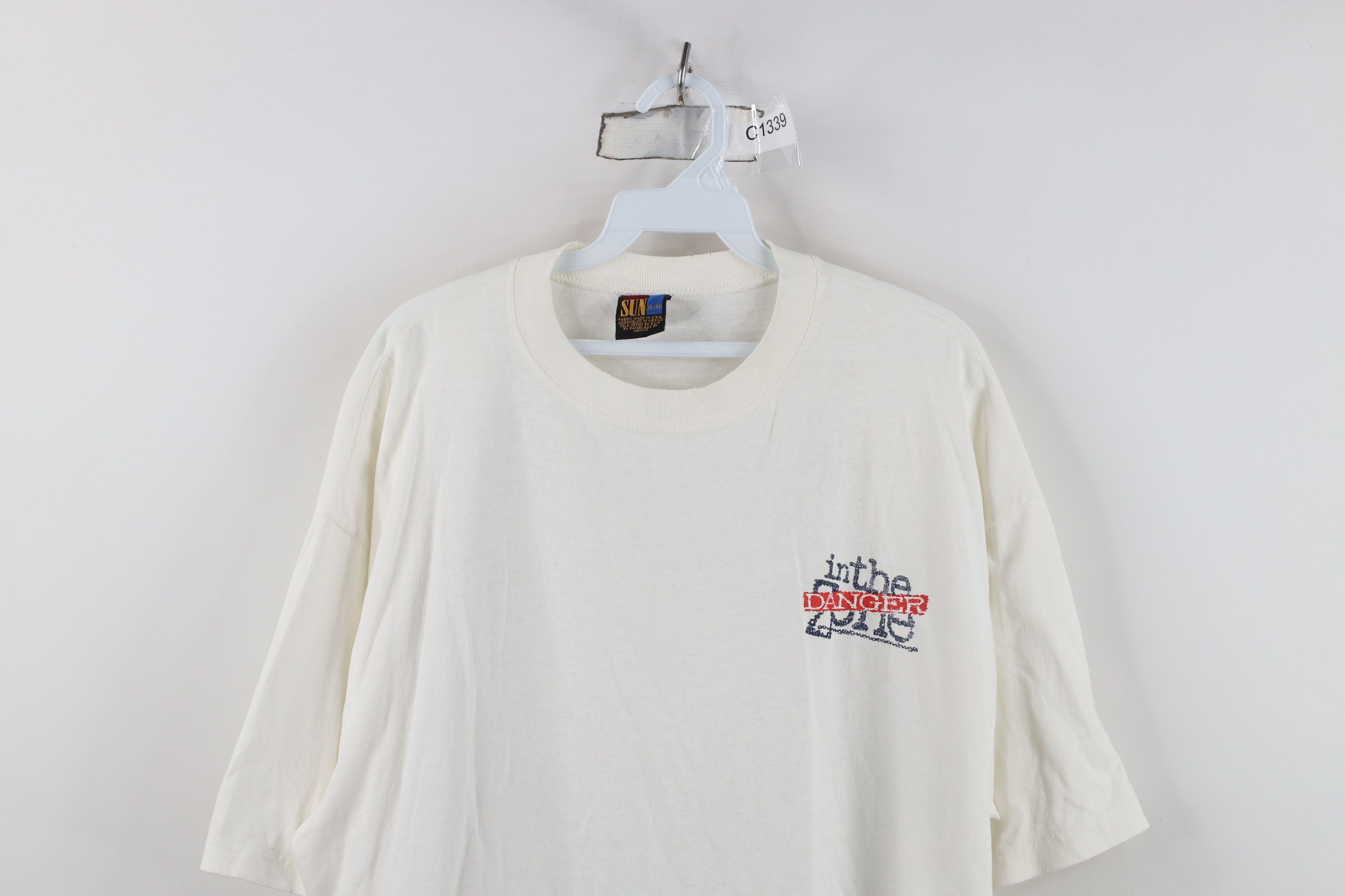 Vintage Vintage 90s In The Danger Zone Mountain Biking T-Shirt White Size US XL / EU 56 / 4 - 2 Thumbnail