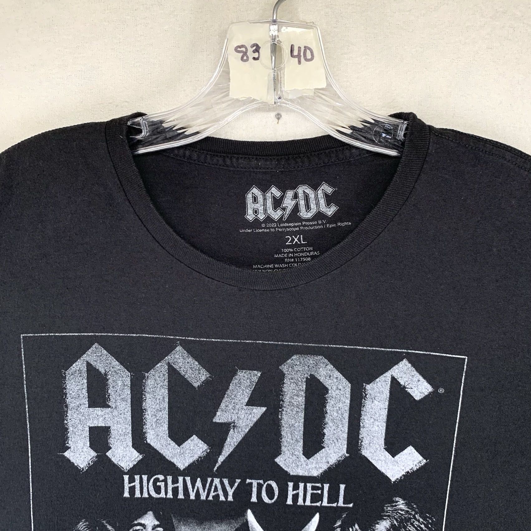 Vintage AC/DC T-Shirt Highway To Hell Rock Band Graphic Tee 2XL Unisex Black 2022 Size US XXL / EU 58 / 5 - 3 Thumbnail